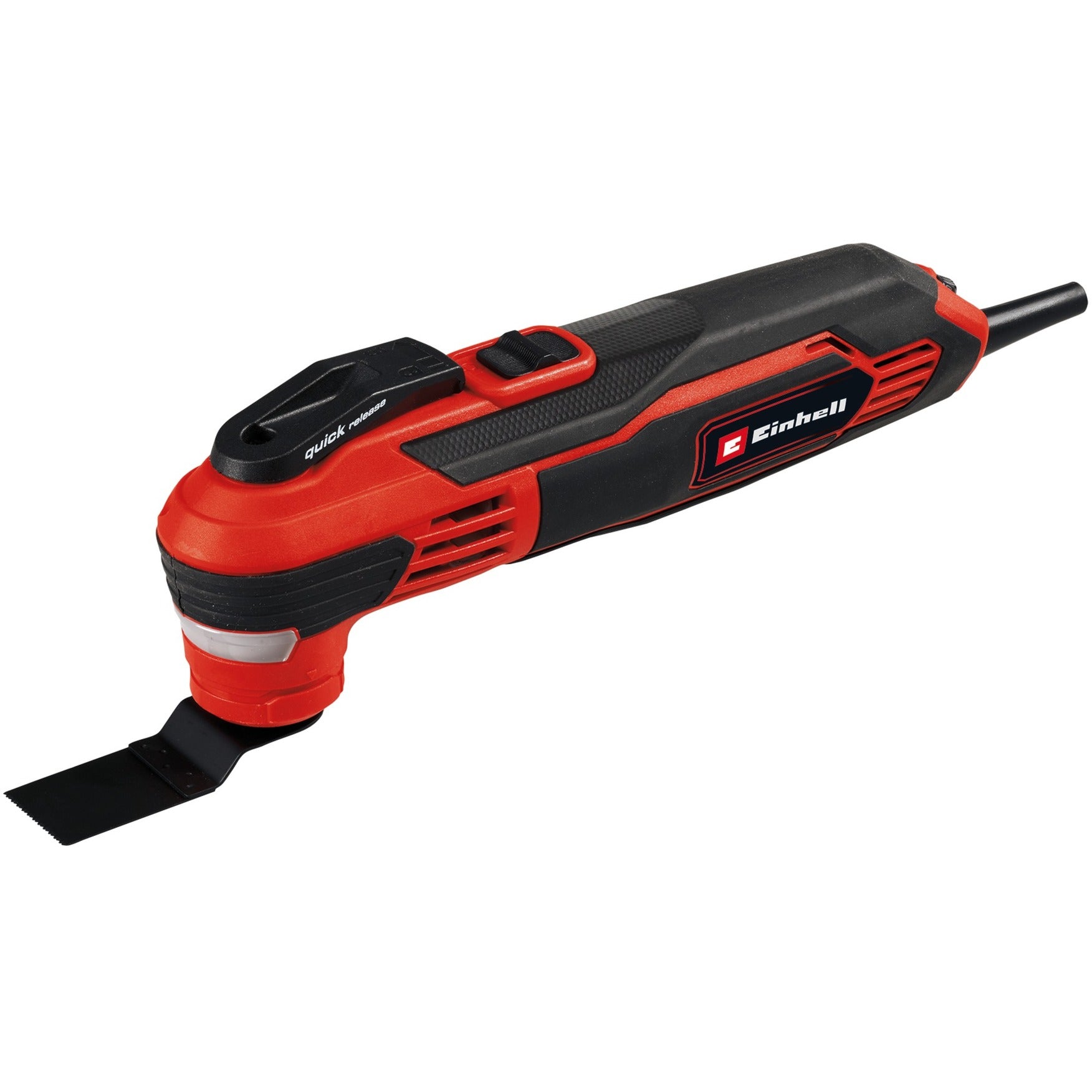 Einhell te-mg 350 eq multitool multifunctioneel gereedschap (rood zwart, incl. koffer, invalzaagblad en schuurpapier)