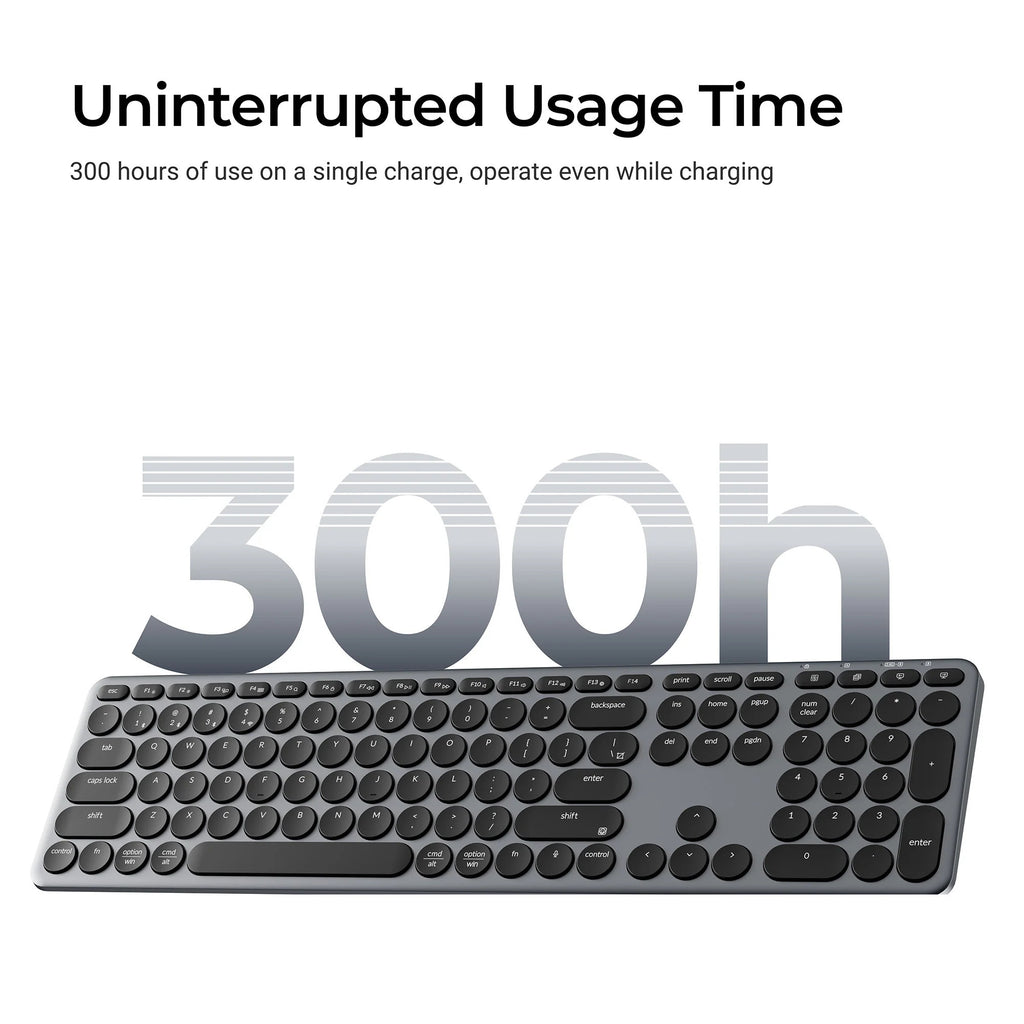 Keychron b5 pro-k8 toetsenbord (wit, us lay-out (qwerty), scissor switches, 100%, abs keycaps, 2.4 ghz bluetooth usb)