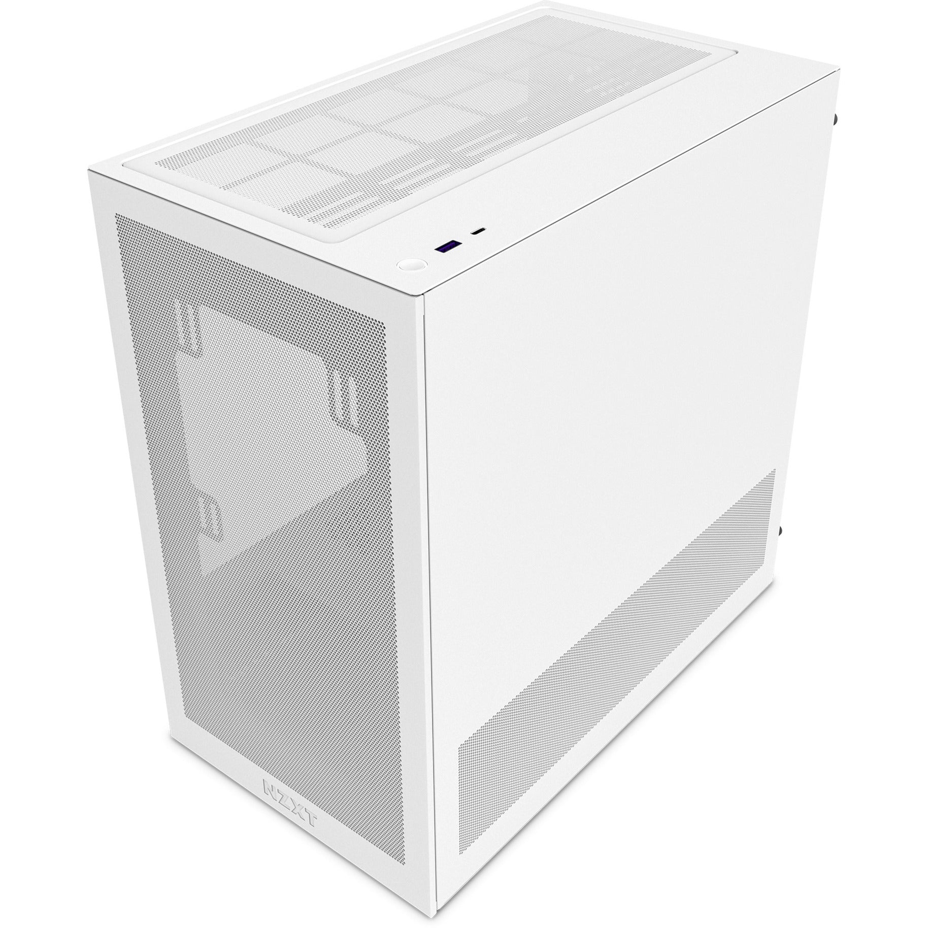 Nzxt h3 flow midi tower behuizing (wit (mat) | 1x usb-a | 1x usb-c | tempered glass)
