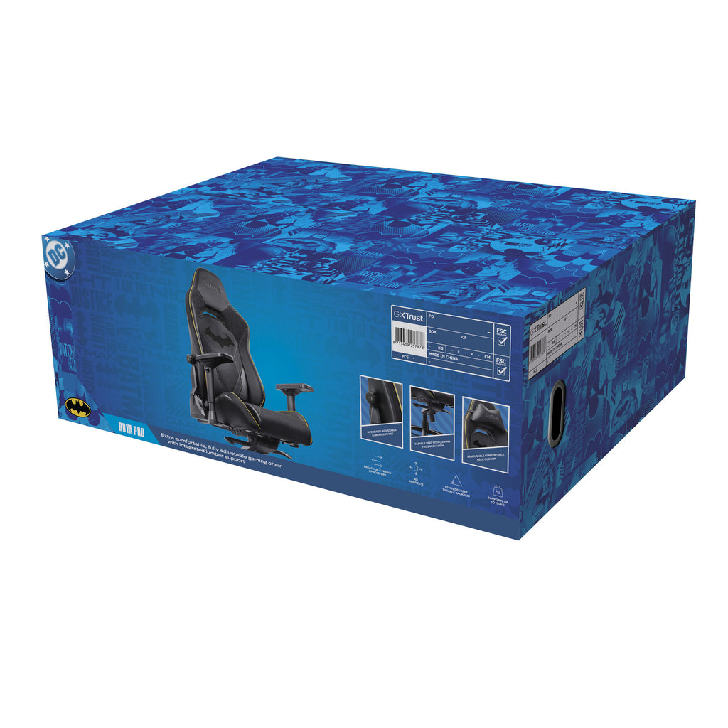 Trust gxt 721bm ruya pro batman gaming stoel (zwart geel)