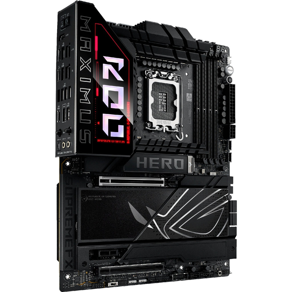 Asus rog maximus z890 hero socket 1851 moederbord (zwart, raid, 2.5gb-lan, 5gb-lan, wi-fi 7, bt, sound, atx)
