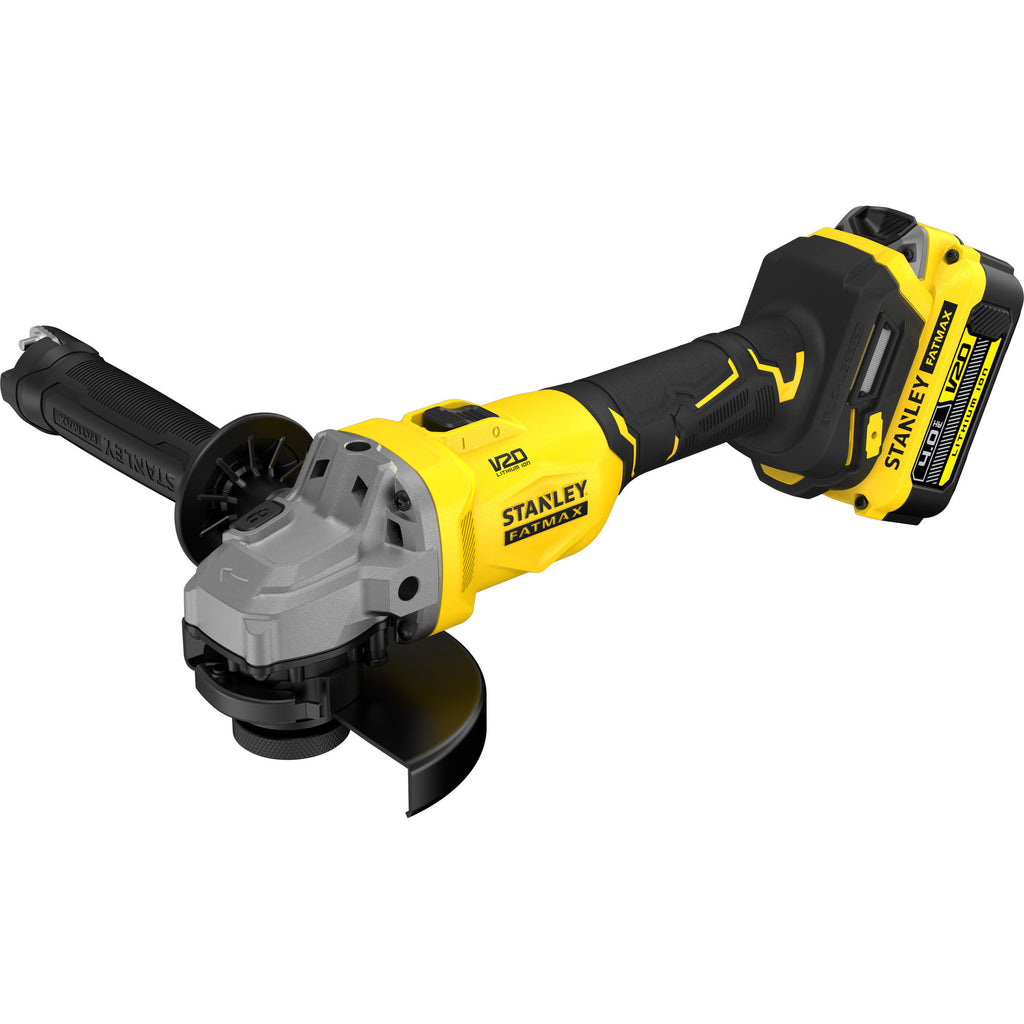 Stanley fatmax v20 18v haakse slijper 125mm (zwart geel, accu en oplader inbegrepen, met koffer)