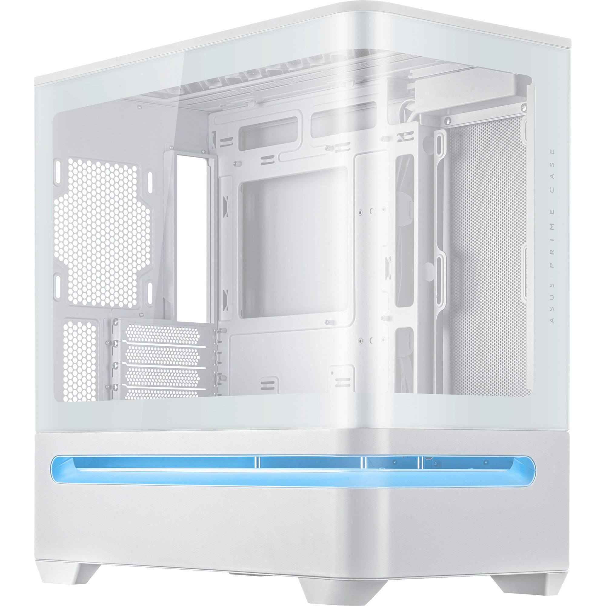 Asus prime ap202 midi tower behuizing (wit | 2x usb-a | 1x usb-c | rgb | tempered glass)