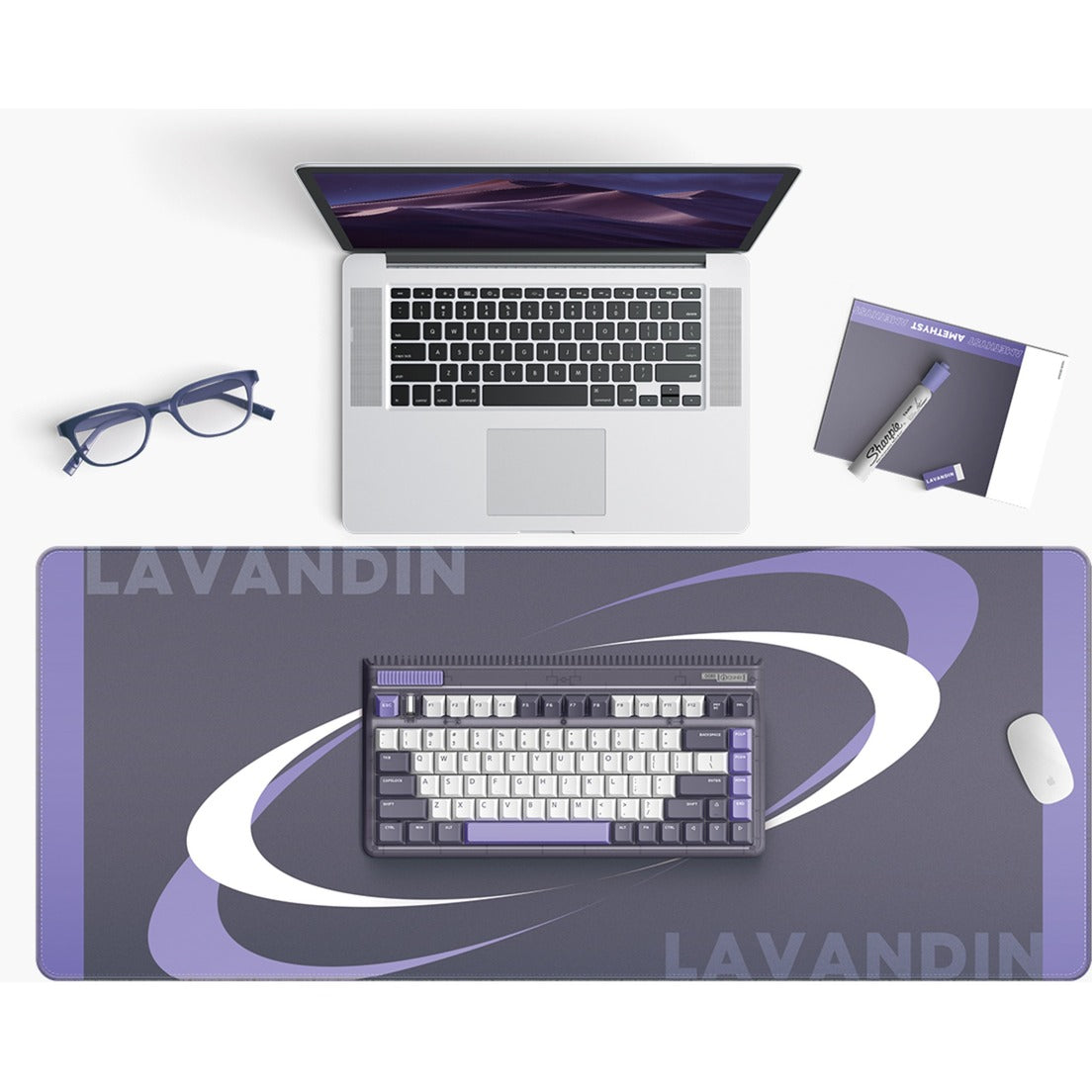Iqunix og80 lavandin wireless mechanical keyboard (lavendel, us lay-out (qwerty), cherry mx red, 80% (tkl), hot-swappable, pbt, 2.4ghz | bluetooth 5.1 | usb-c)