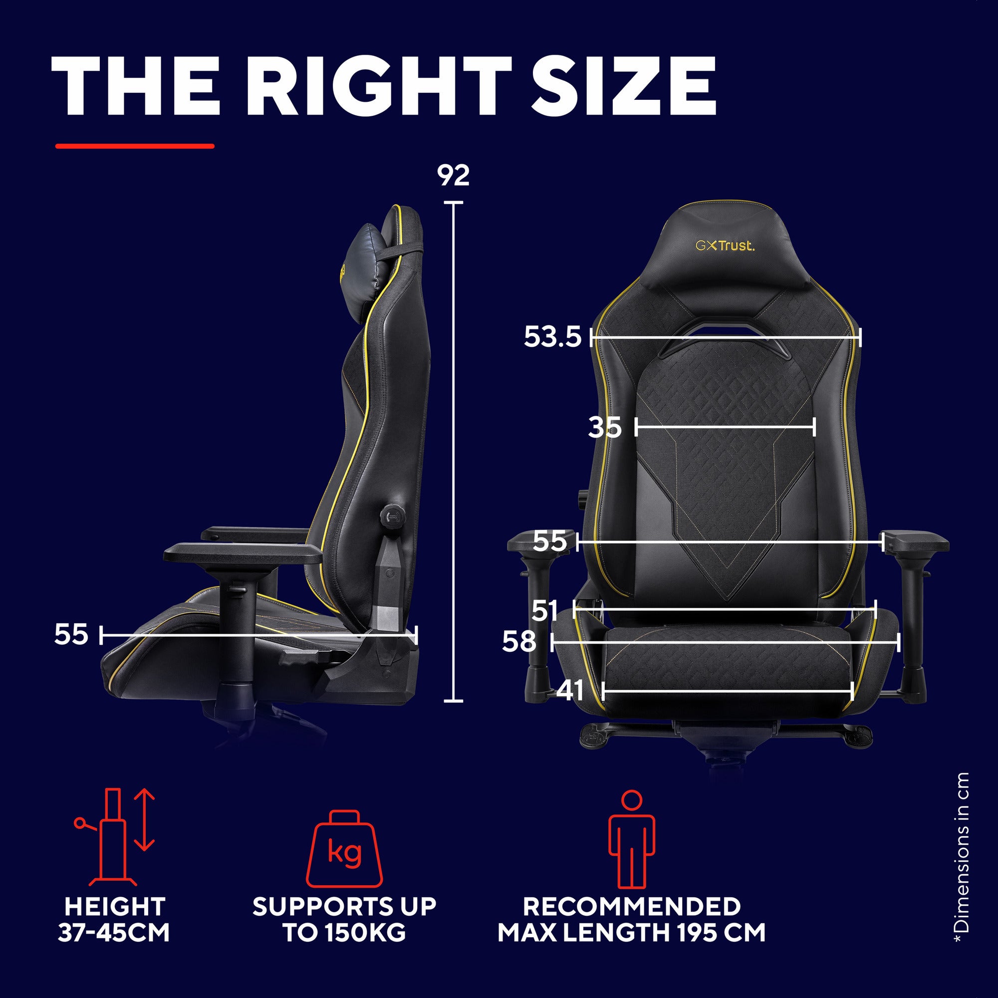 Trust gxt 721 ruya pro premium comfortabele gaming stoel (zwart geel)