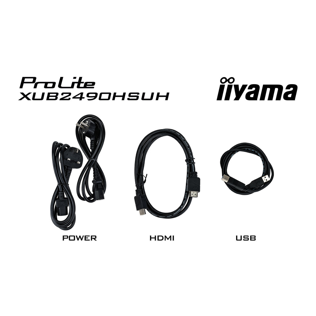 Iiyama prolite xub2490hsuh-b2 23.8 monitor (zwart, hdmi, displayport, 3x usb-a)