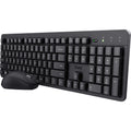 Trust ody ii stille draadloze toetsenbord- en muisset desktopset (zwart, us lay-out (qwerty), membraan, 100%, 800 dpi - 1.600 dpi)