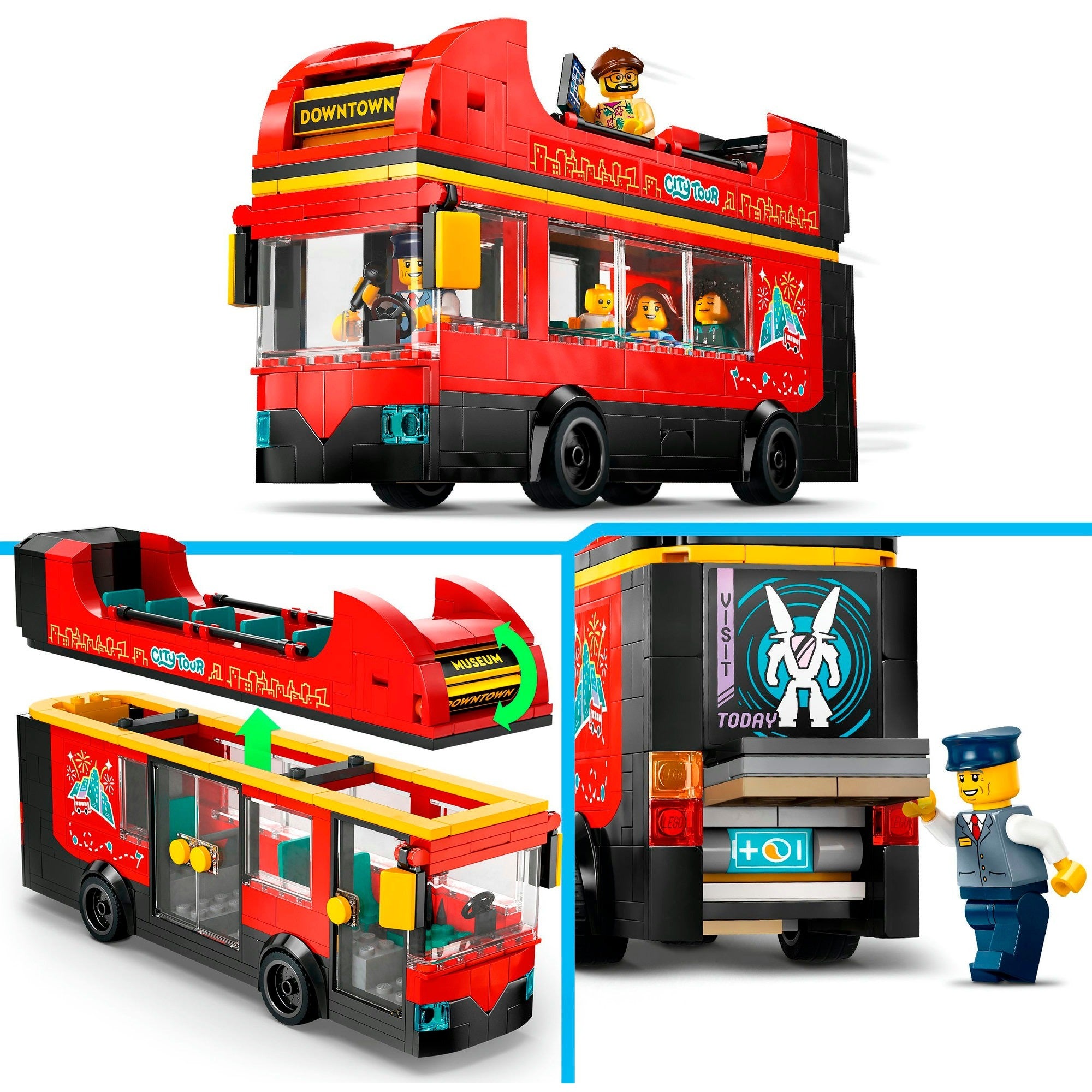 LEGO City 60407 Roter Doppeldeckerbus für Touristen