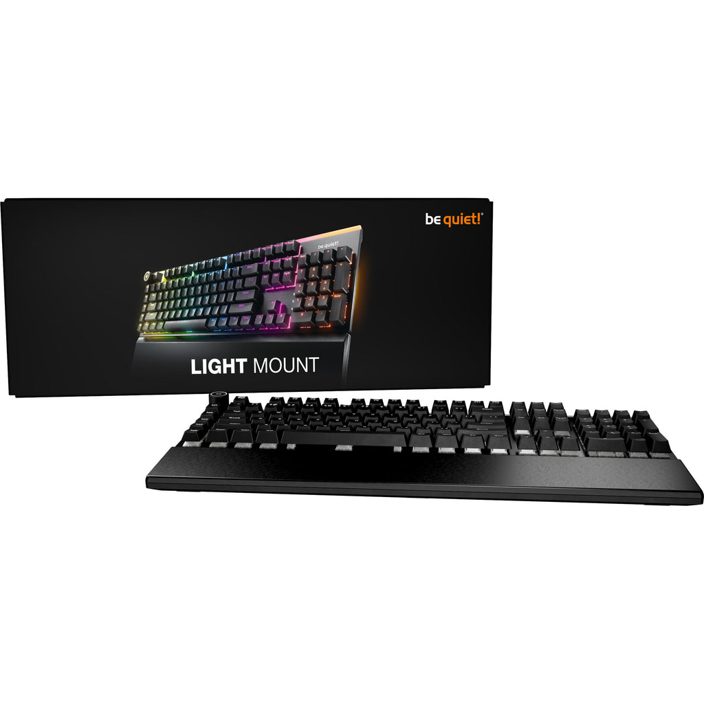 Be quiet! light mount silent tactile rgb mechanisch gaming toetsenbord (zwart, us lay-out (qwerty), silent tactile, 100%, argb, pbt double-shot keycaps)