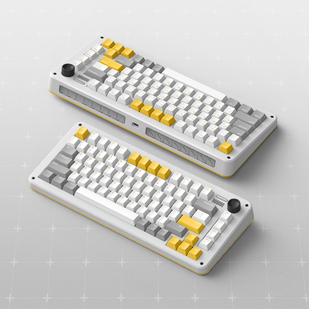 Ty iqunix zx75 gravi wave wireless mechanical keyboard (grijs, us lay-out (qwer), gateron red, 75%, rgb leds, hot-swappable, double-shot pbt, 2.4ghz | bluetooth 5.1 | usb-c)