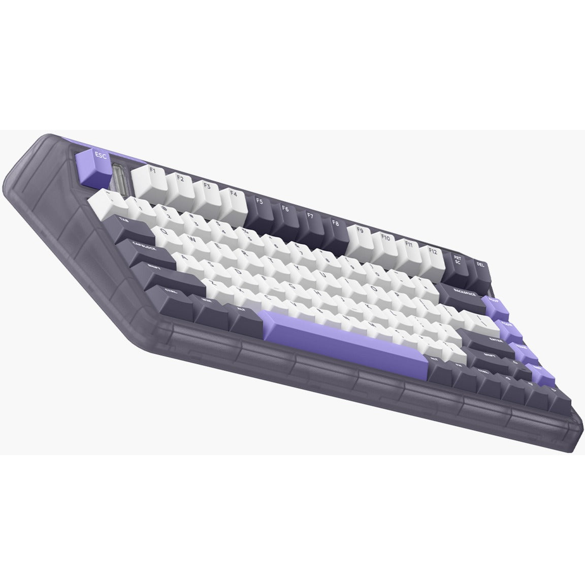 Iqunix og80 lavandin wireless mechanical keyboard (lavendel, us lay-out (qwerty), cherry mx red, 80% (tkl), hot-swappable, pbt, 2.4ghz | bluetooth 5.1 | usb-c)