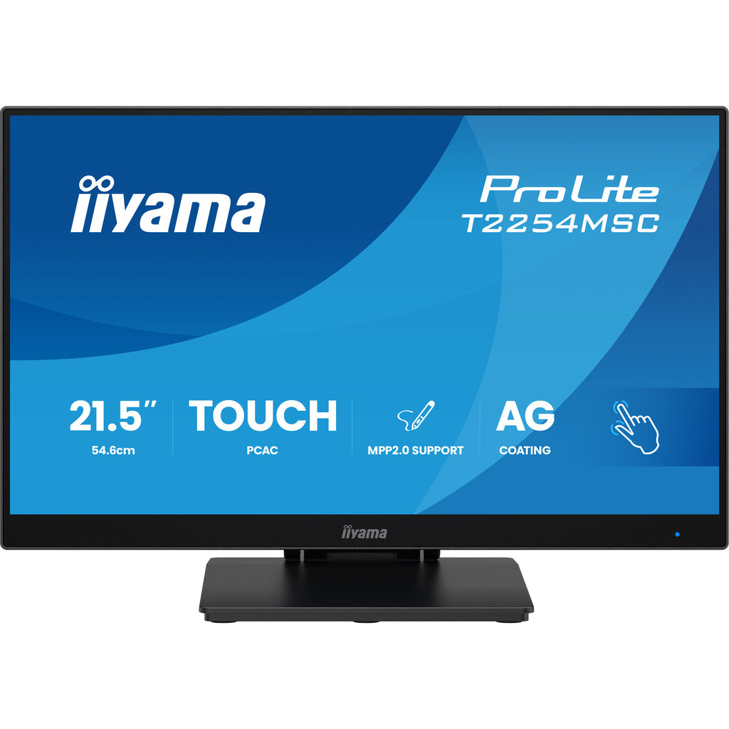 Iiyama prolite t2254msc-b2ag 21.5 touchscreen monitor (zwart, 1x displayport, 1x hdmi, 2x usb-a)