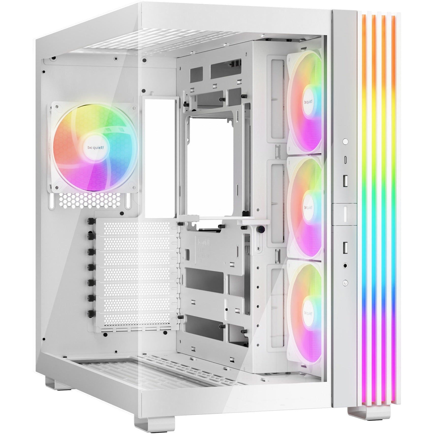 Be quiet! light base 600 lx midi tower behuizing (wit | 2x usb-a | 1x usb-c | rgb | tempered glass)