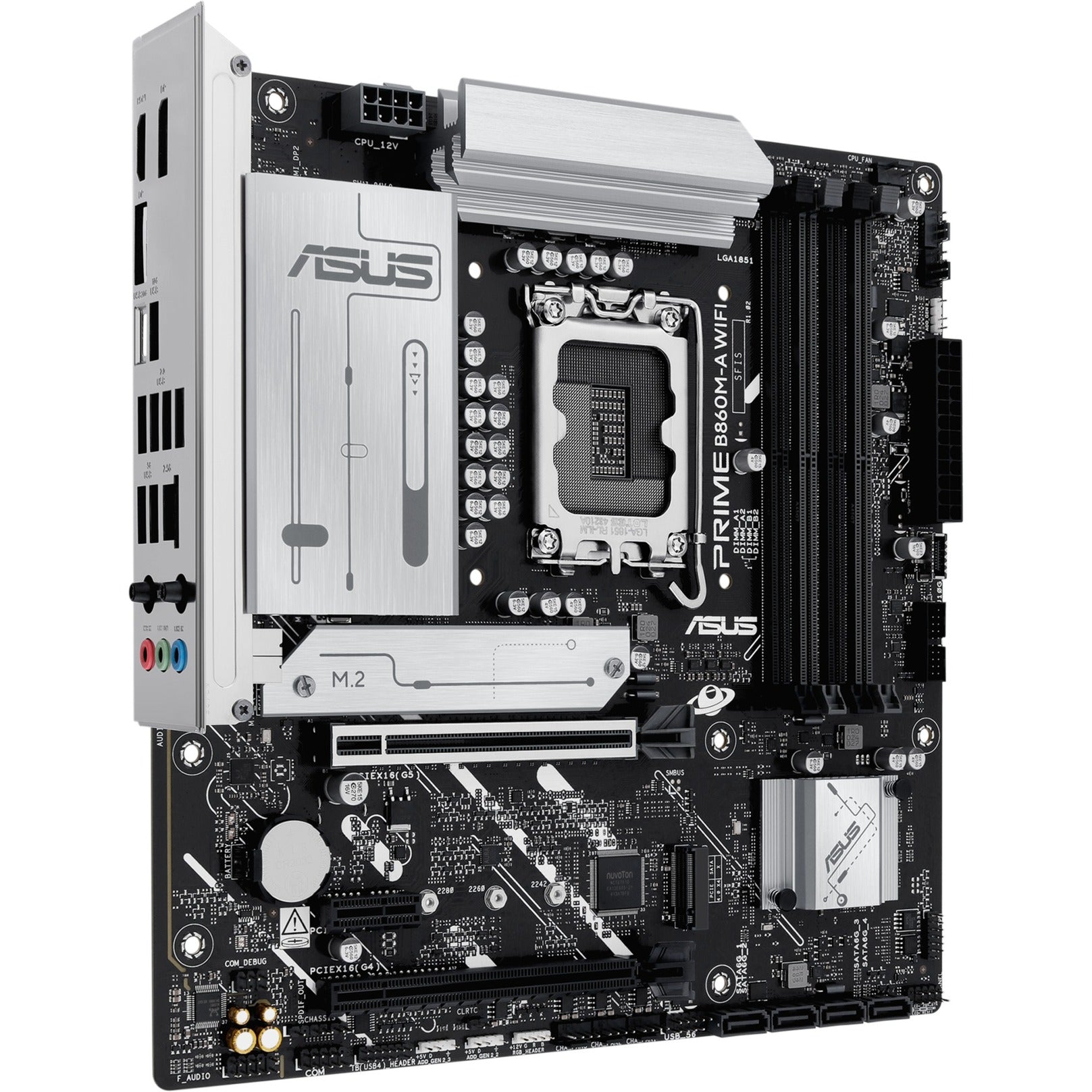 Asus prime b860m-a wifi socket 1851 moederbord (raid, 2.5 gb-lan, wi-fi 6e, bt, sound, µatx)