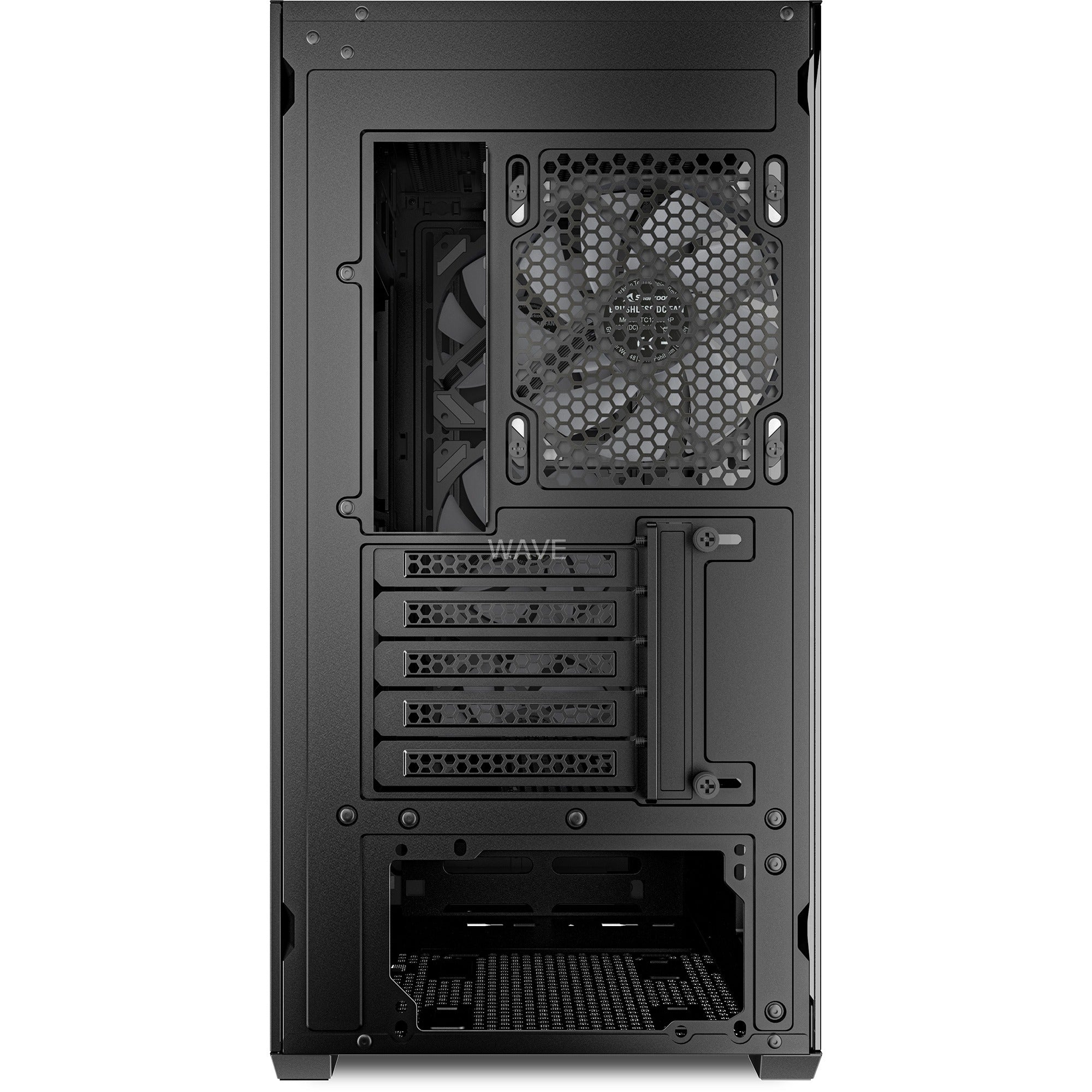Sharkoon mk3 rgb mini tower behuizing (zwart | 2x usb-a | 1x usb-c | rgb | tempered glass)