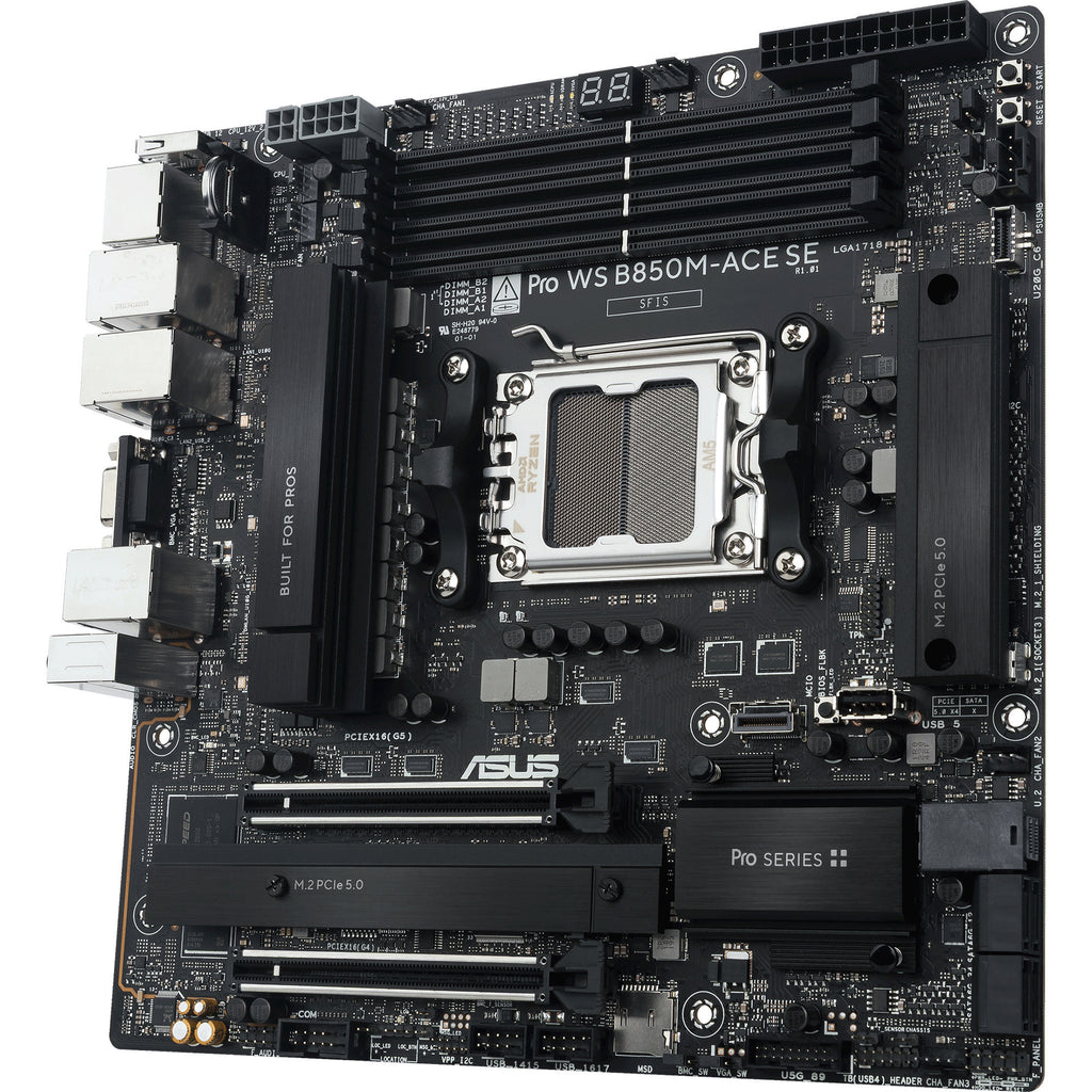 Asus pro ws b850m-ace se socket am5 moederbord (raid, 10gb-lan, sound, µatx)