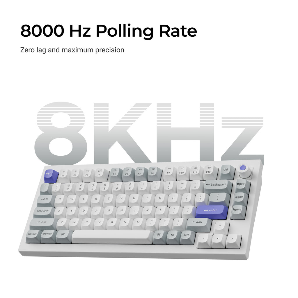 Keychron q1 he 8k magnetic switch keyboard (zwart, us lay-out (qwerty), ultra-fast lime, 75%, rgb, hot swap, 8k)