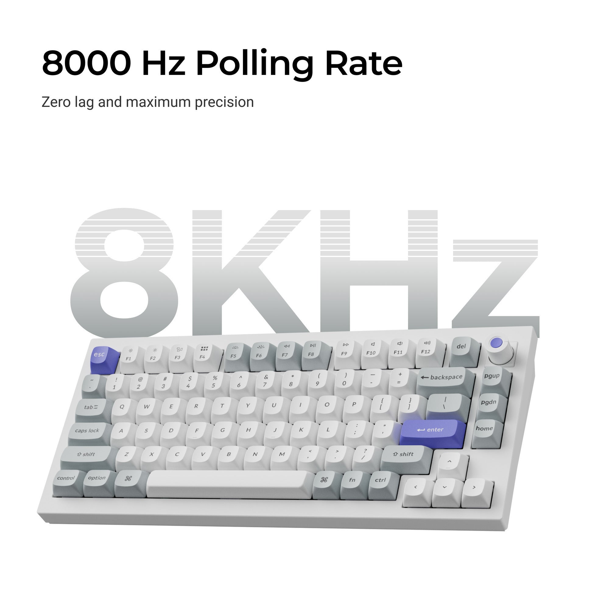 Keychron q1 he 8k magnetic switch keyboard (zwart, us lay-out (qwerty), ultra-fast lime, 75%, rgb, hot swap, 8k)