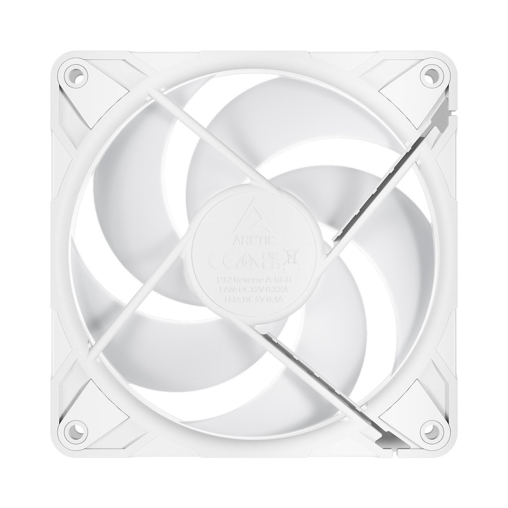 Arctic p12 pro reverse a-rgb case fan (wit, 120 x 120 x 27 mm, pwm)