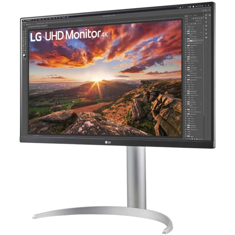 Lg ultrafine 27up850k-w 27 4k uhd monitor (zilver zwart, 2x hdmi, displayport, 2x usb-a, usb-c)