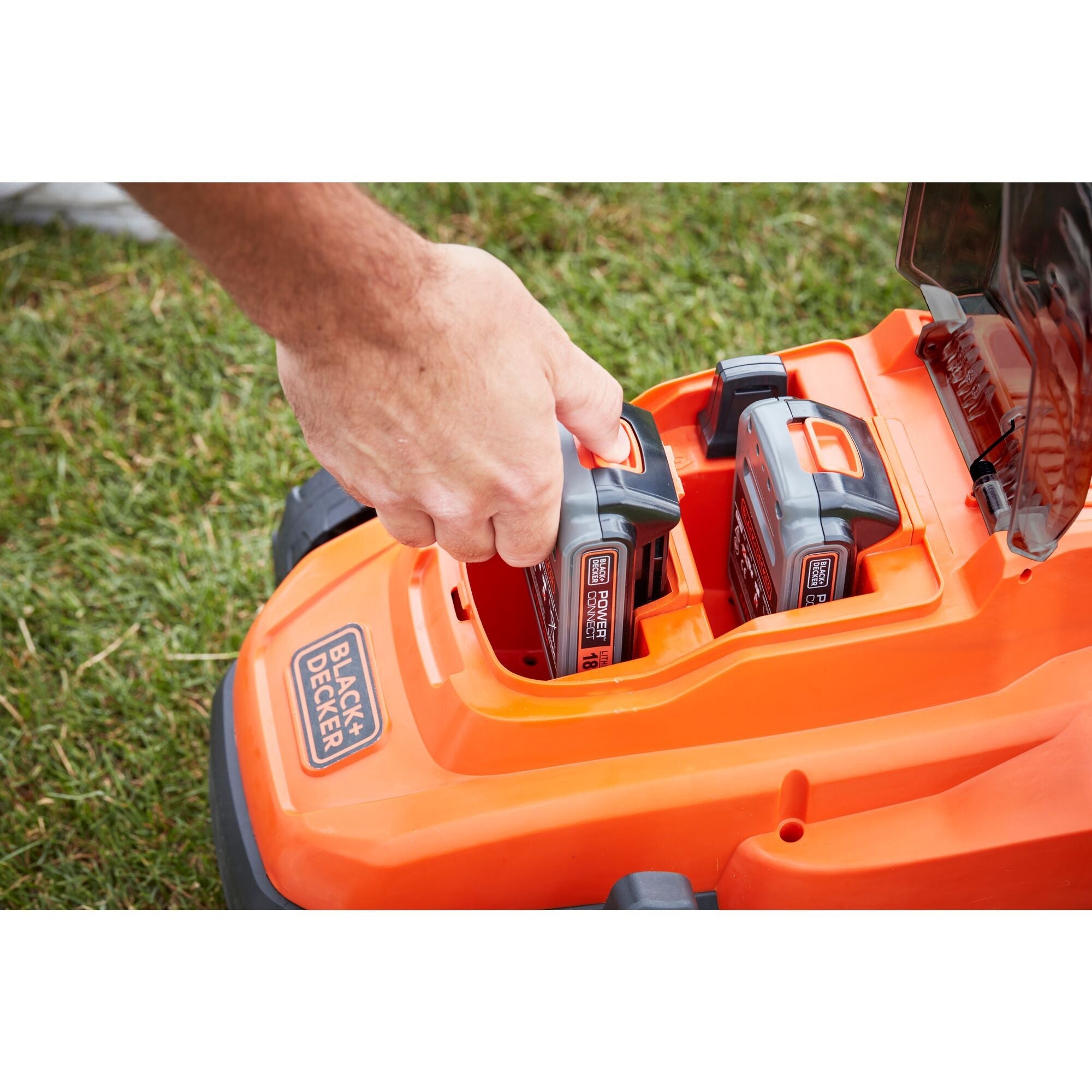 Black+decker bcmw3318l2-qw 2x 18v grasmaaier (oranje zwart, 2x 18v 2.5ah accu en oplader inbegrepen)