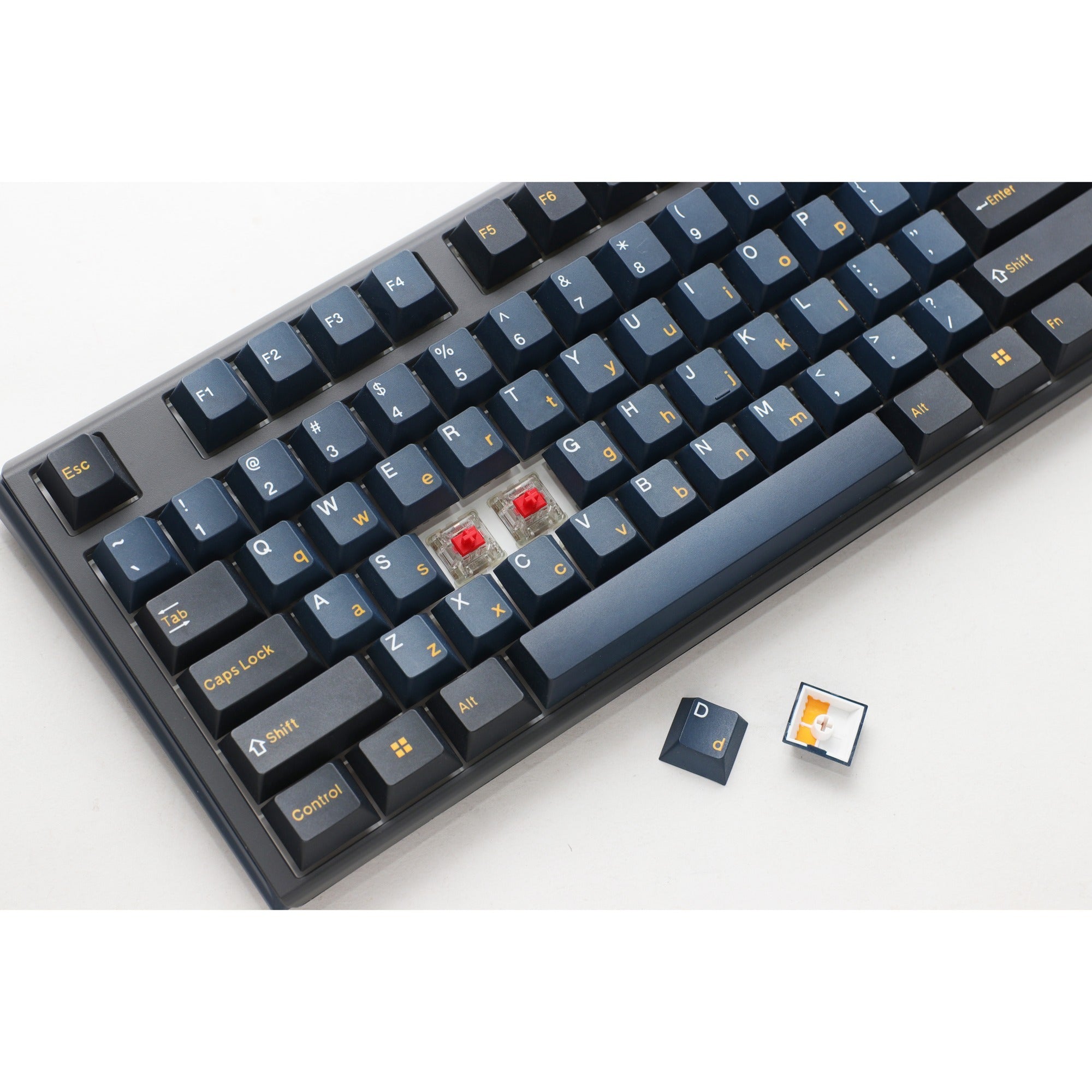 Ducky one 3 pro, gaming toetsenbord (zwart, us lay-out, cherry mx2a blue, rgb led, double-shot pbt, quack mechanics, hot swap)