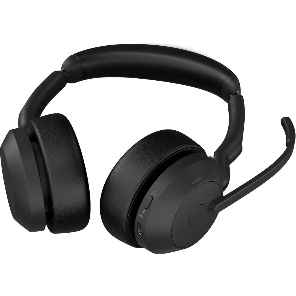 Jabra evolve2 55, uc on-ear headset (zwart, stereo, usb-a, link380a, gecertificeerd voor google meet en zoom)