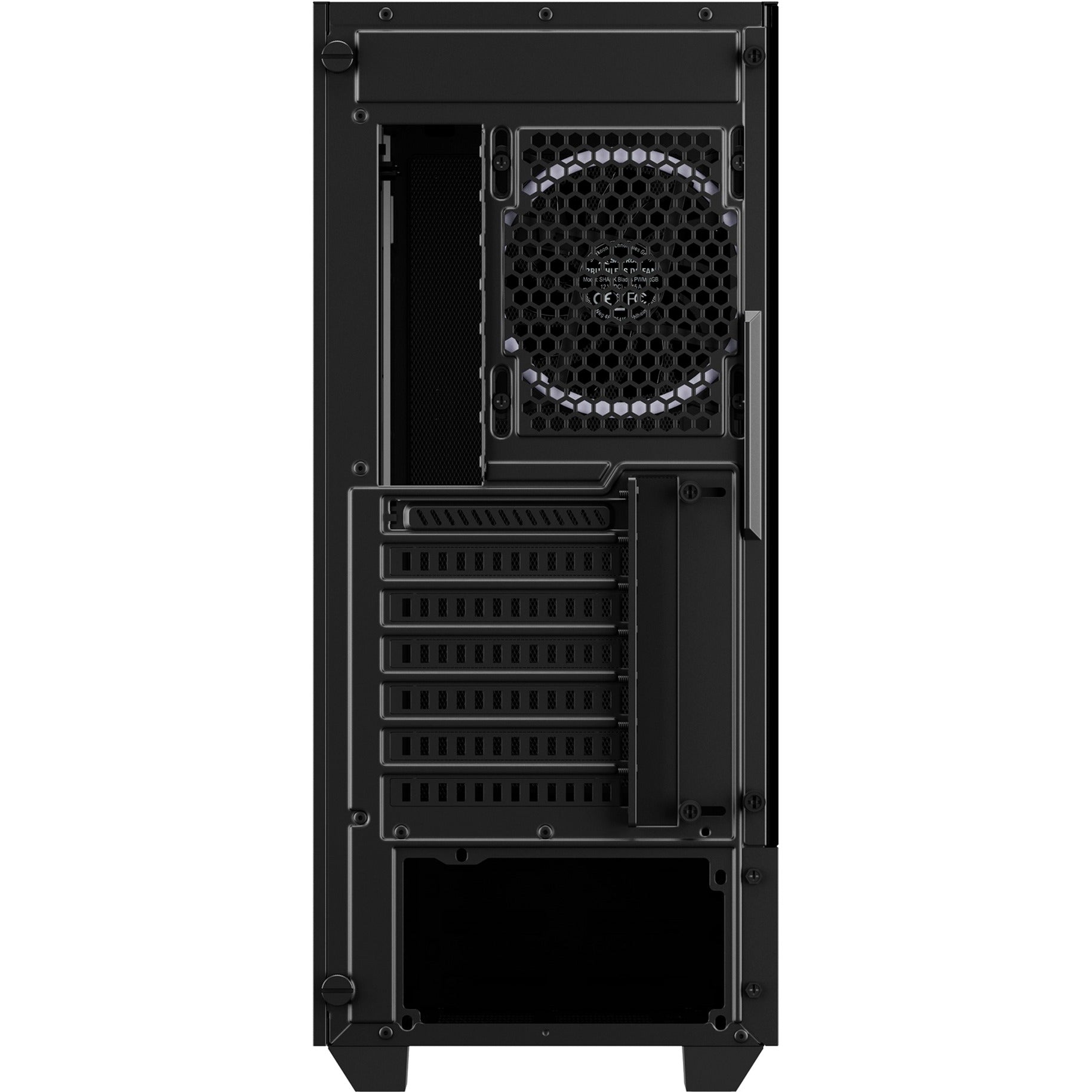 Sharkoon rgb hex midi tower behuizing (zwart | 2x usb-a | 1x usb-c | rgb | tempered glass)
