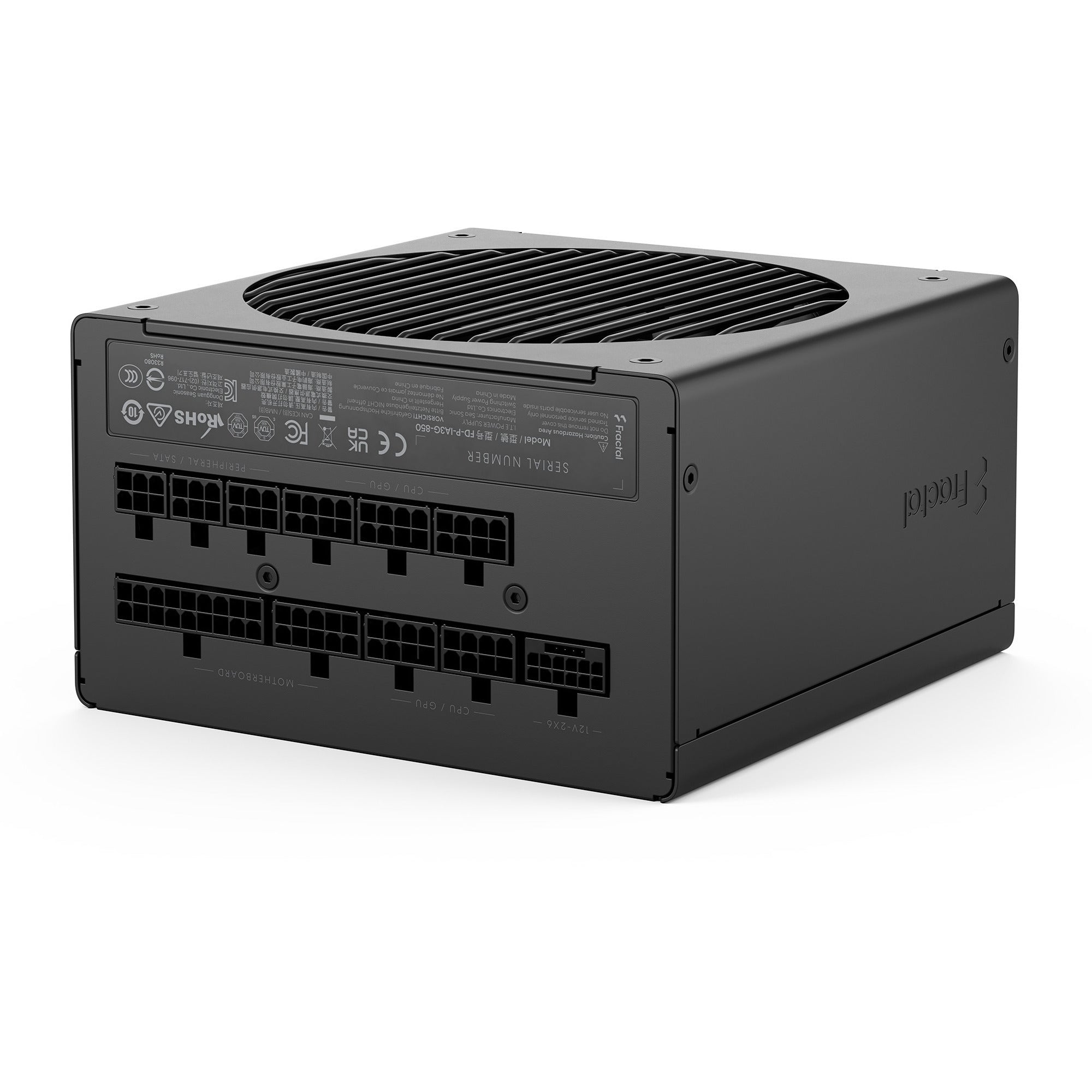 Fractal design ion gold 3 modulaire 850 watt voeding (zwart, 1x 12v-2x6, 3x pcie)