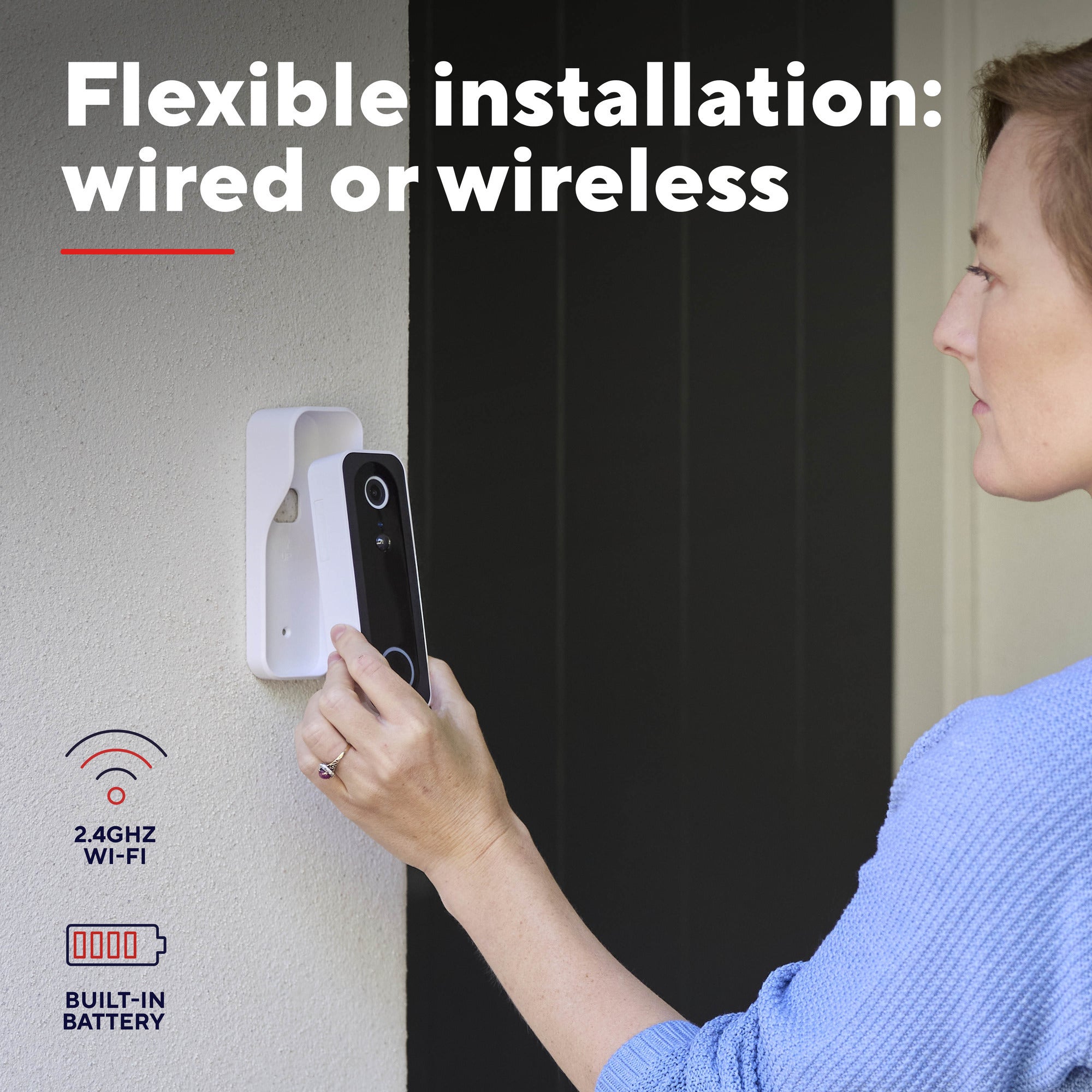 Trust doorcam-3000 slimme wifi deurbelcamera (wit zwart, 2.4 ghz wifi)