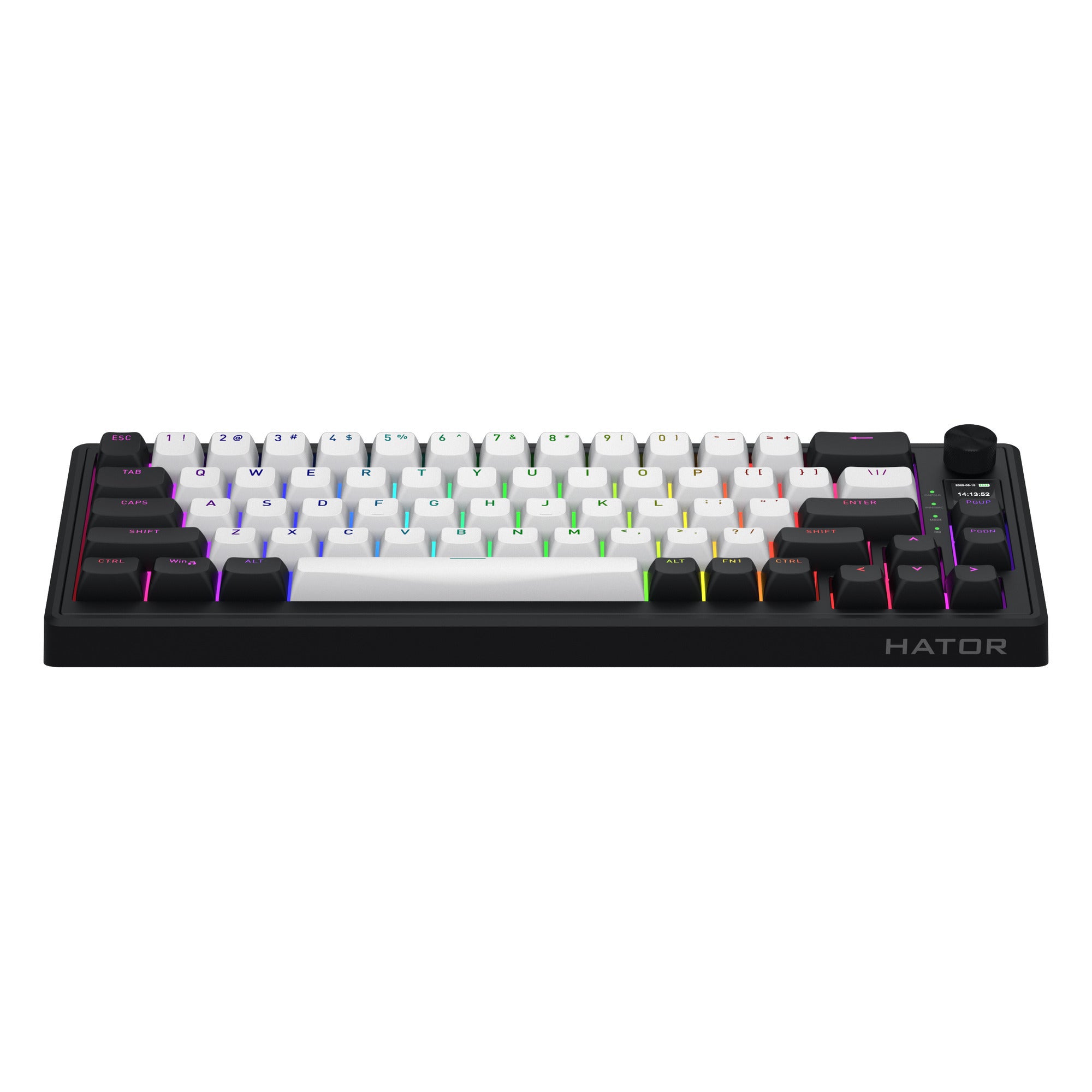 Hator skyfall mag ultima 8k wireless rgb mechanisch gaming toetsenbord (zwart, us lay-out (qwerty), hator aurum ice, 65%, rgb, double-shot pbt, hot-swap, 2.4ghz | bluetooth | usb-c)
