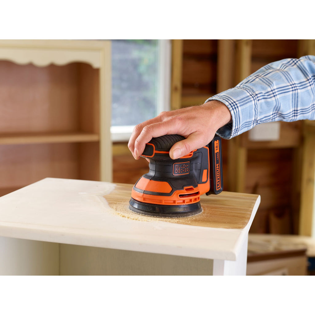Black+decker 18v schroefklopboormachine + 18v excentrische schuurmachine bundel (zwart oranje)