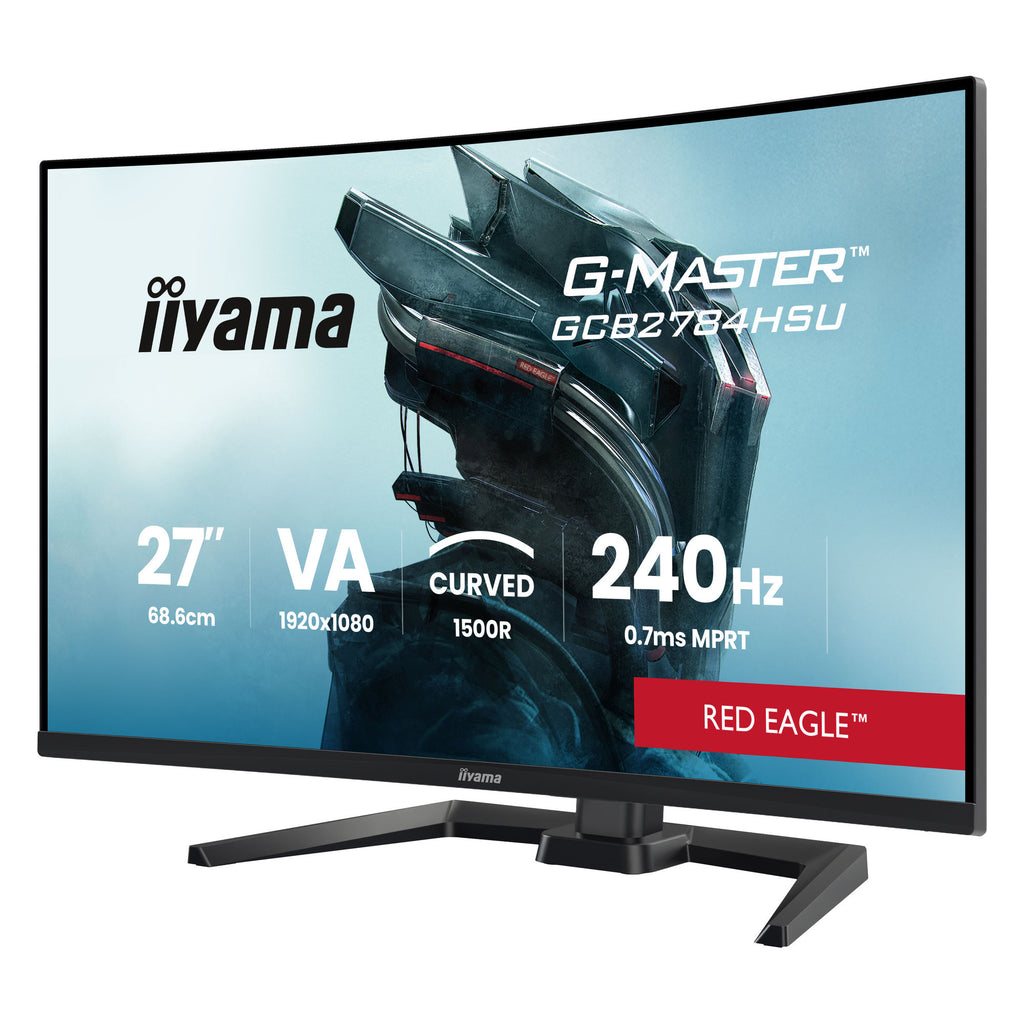Iiyama g-master red eagle gcb2784hsu-b1 27 curved gaming monitor (zwart, 2x hdmi, 1x displayport, usb, audio, amd free-sync, 240 hz)