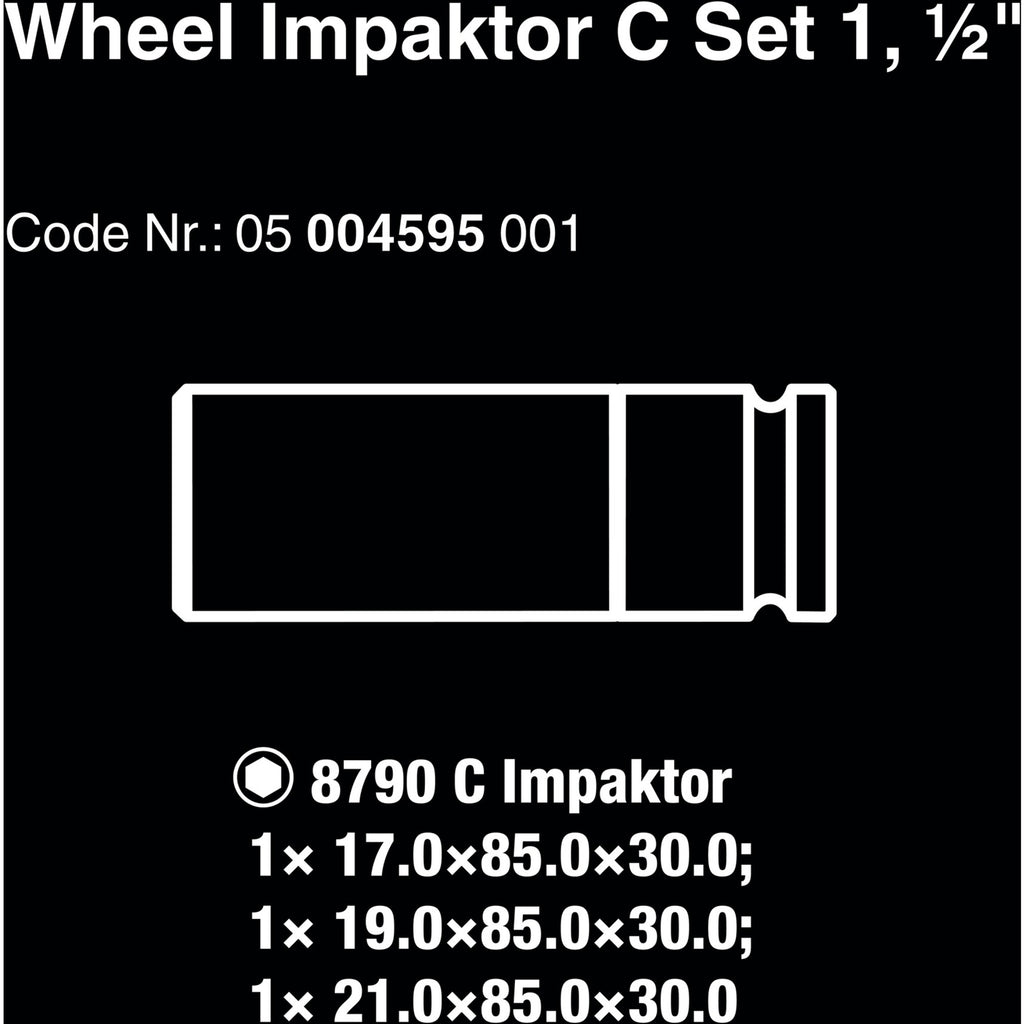 Wera wheel impactor c set 1 dopsleutel (3-delig, met velgbescherming)