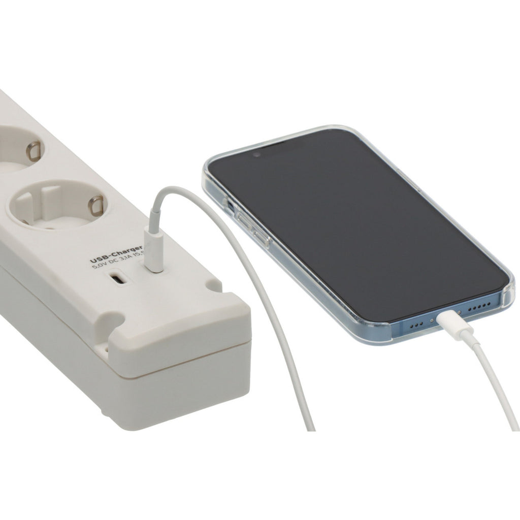 Brennenstuhl bremounta stekkerdoos 5-voudig met 2 usb c-laadcontactdozen stekkerdoos (wit, 2x usb c)