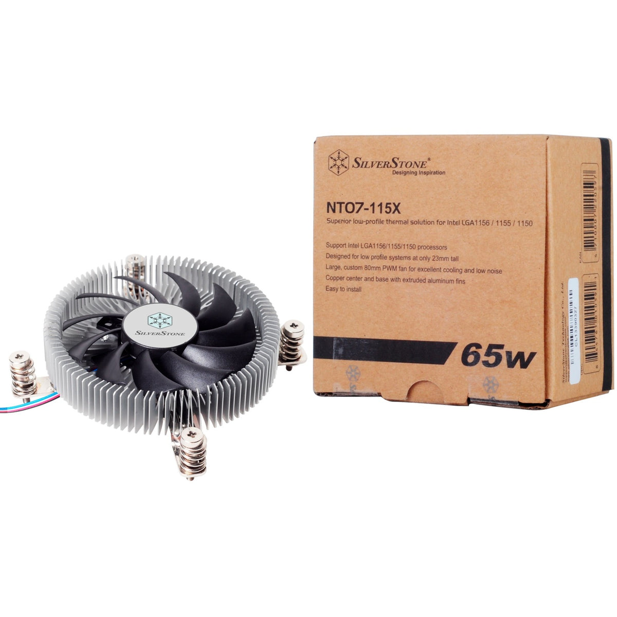 Silverstone nitrogon nt07-115x cpu-koeler (pwm-aansluiting, ultra low profile)