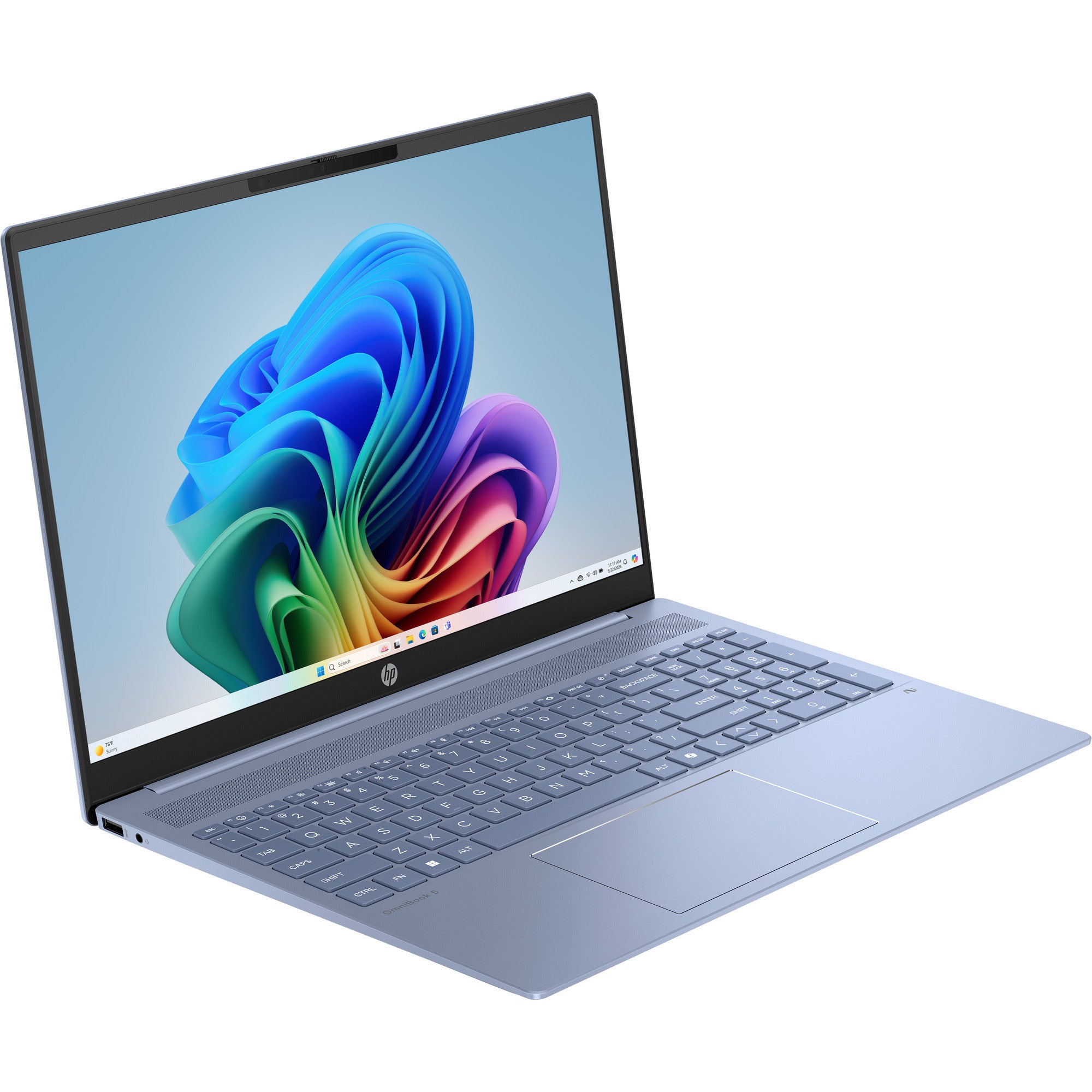 Hp omnibook 5 16-ag1072nd (c2qq0ea) 16 copilot+ laptop (lichtblauw | ryzen ai 7 350 | radeon 860m graphics | 16 gb | 512 gb ssd)