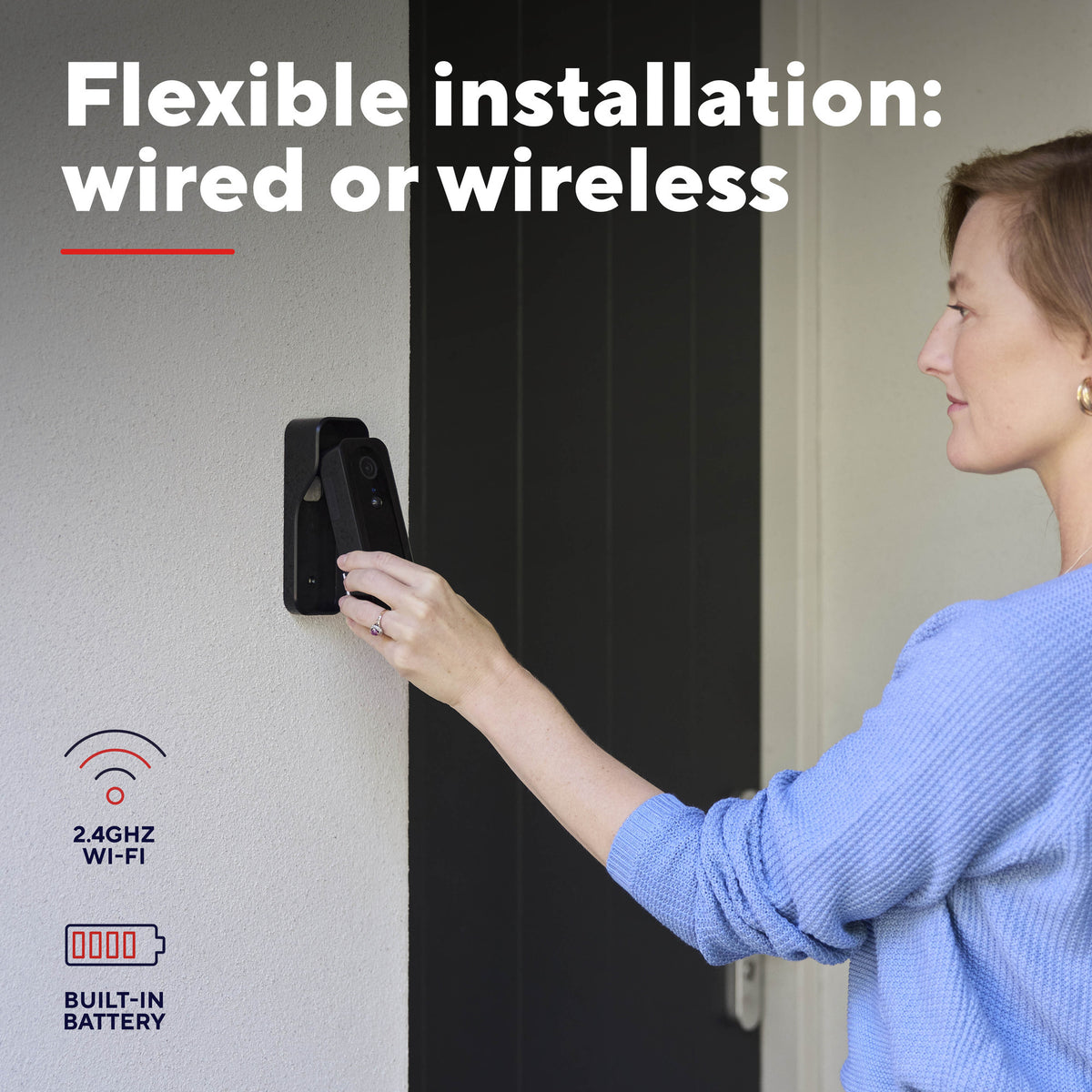 Trust doorcam-3000 slimme wifi deurbelcamera (zwart, 2.4 ghz wifi)