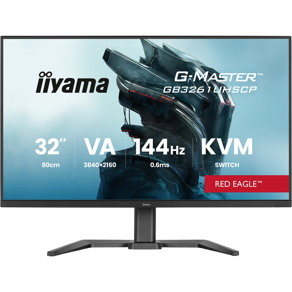 Iiyama g-master red eagle gb3261uhscp-b1 31.5 4k uhd gaming monitor (zwart (mat), 144 hz, hdmi, displayport, usb-c, audio, amd freesync )