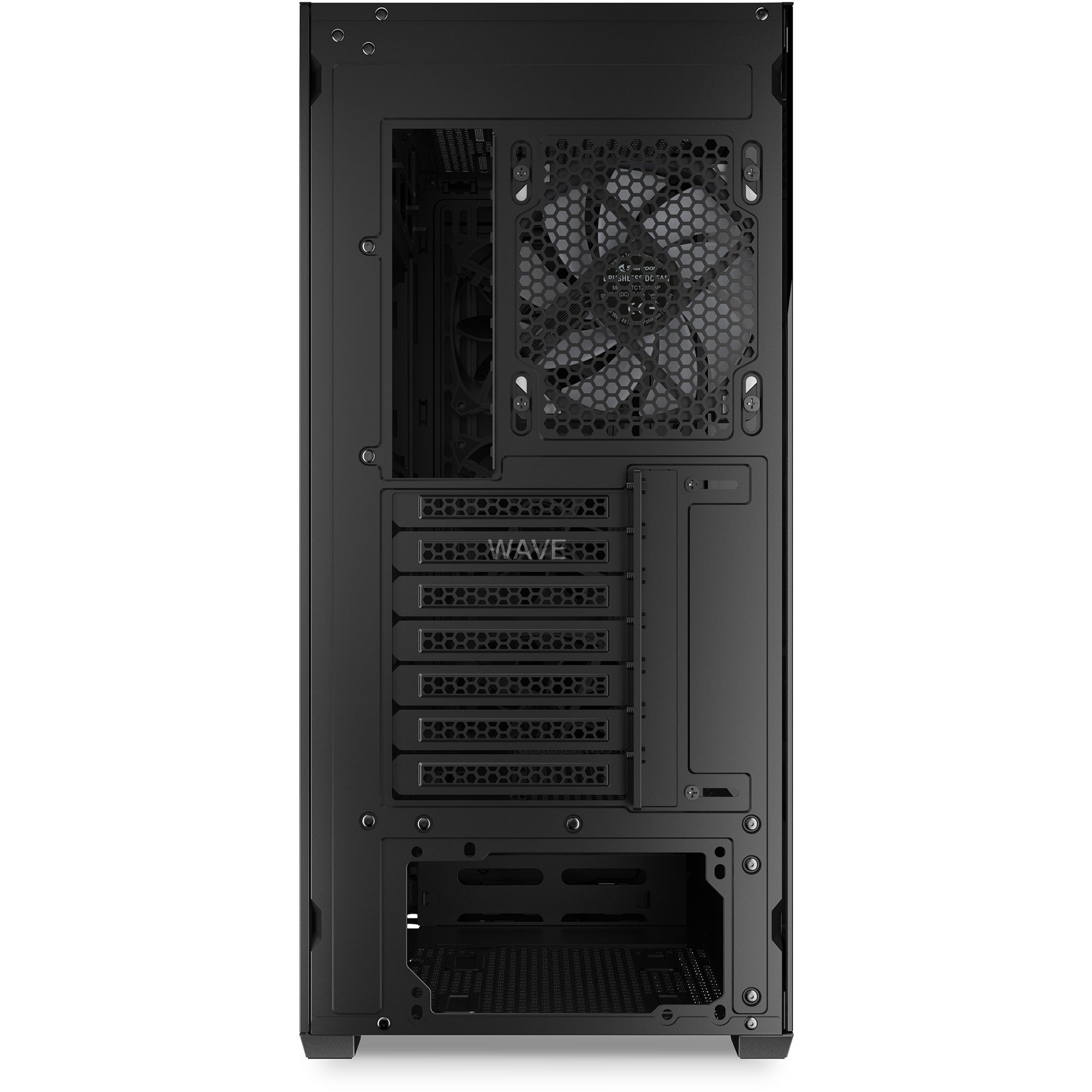 Sharkoon ak4w rgb strip midi tower behuizing (zwart | 2x usb-a | 1x usb-c | rgb | tempered glass)