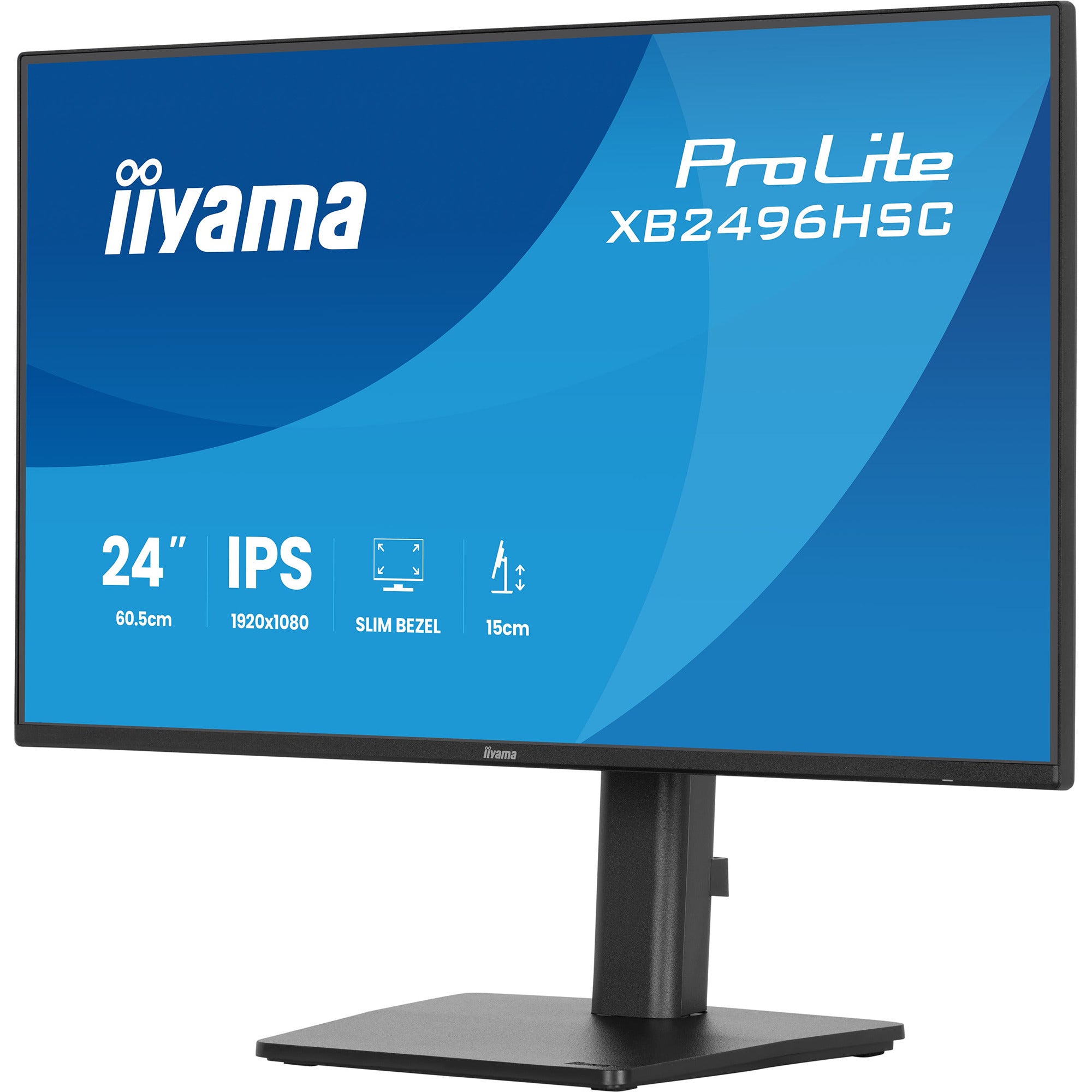 Iiyama prolite xb2496hsc-b1 24 monitor (zwart (mat), 144 hz, hdmi, usb-c, audio)