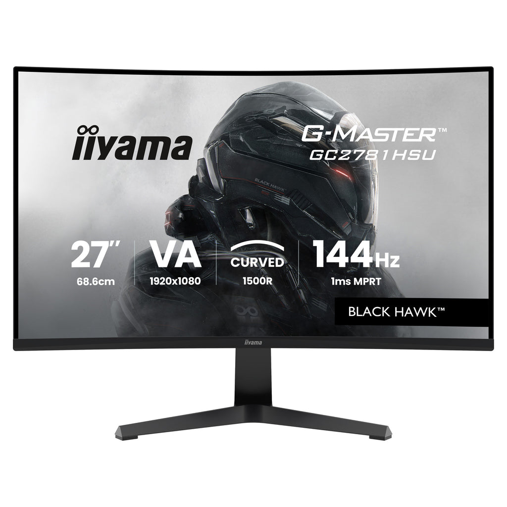 Iiyama g-master black hawk g2471hs-b1 27 curved gaming monitor (zwart, hdmi, displayport, usb, audio, amd free-sync, 144 hz)