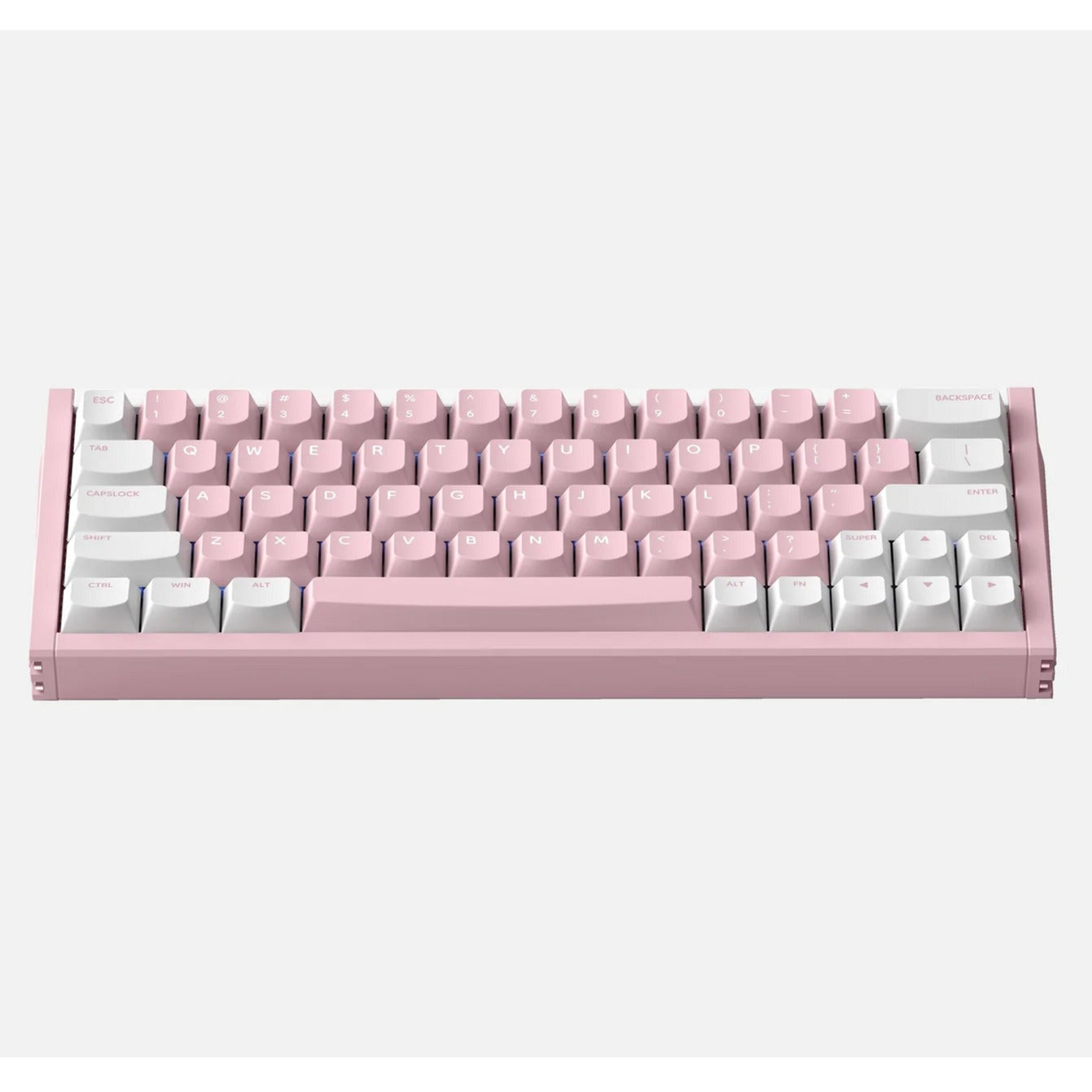 Iqunix ez63 pink magnetic switch gaming he keyboard (wit, us lay-out (qwerty), gateron magnetic jade pro, 60%, rgb, double shot pbt keycaps)