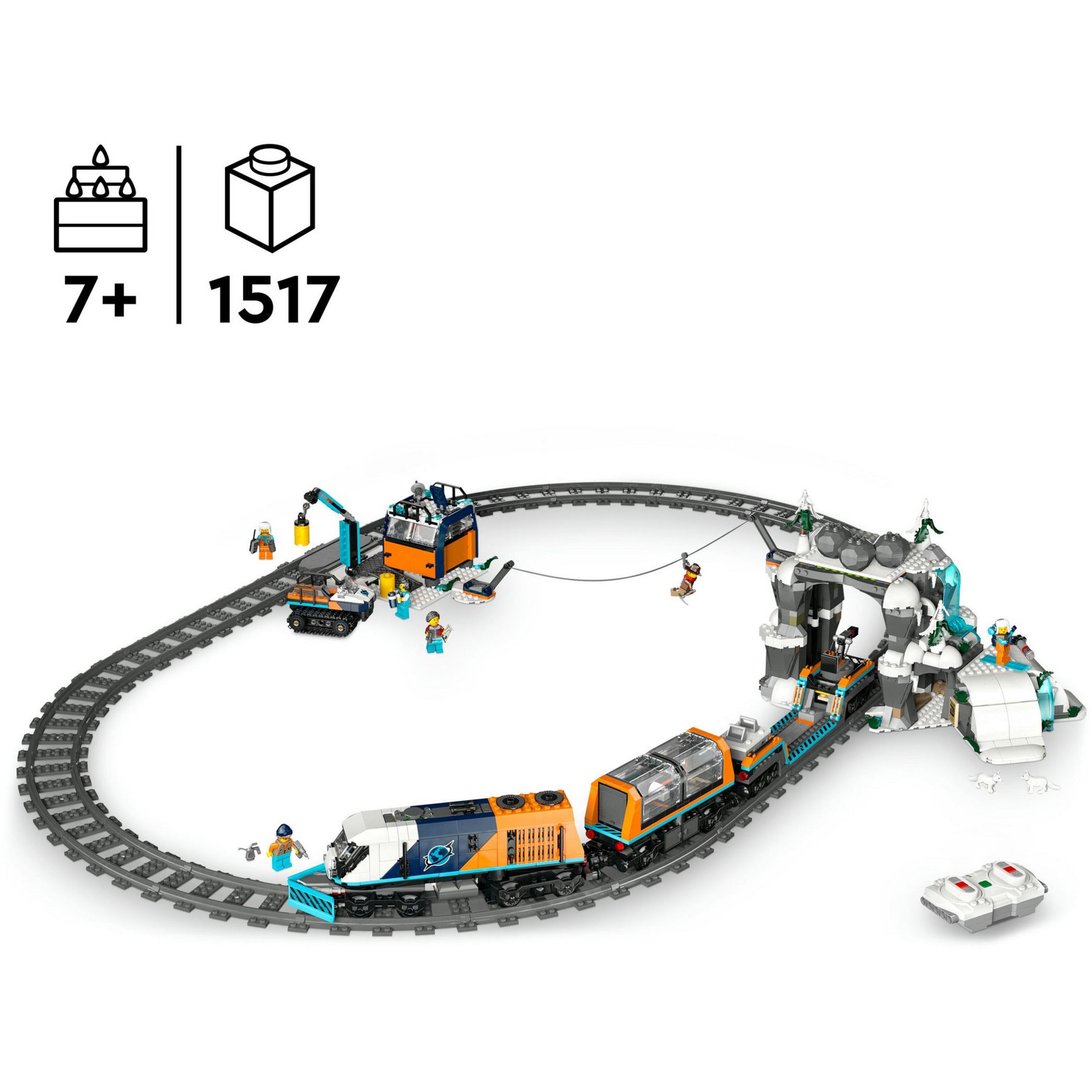 Lego city 60470 onderzoekstrein op de noordpool