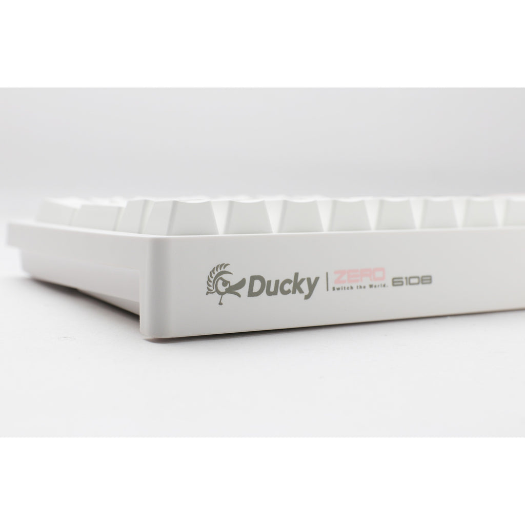 Ducky zero 6108 pure white, gaming toetsenbord (wit, us lay-out, cherry mx2a speed silver, rgb leds, double-shot pbt, hot swap, 2.4ghz | bluetooth | usb-c)