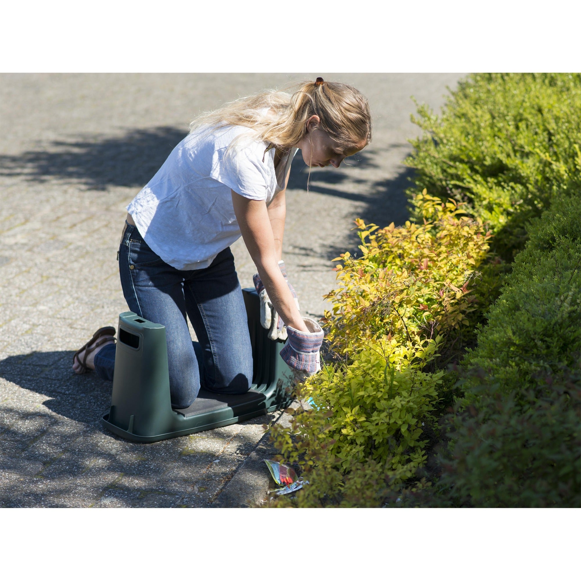 Natur-Garten-Kniebank 2-in-1 65,5 x 25 x 34 cm grün