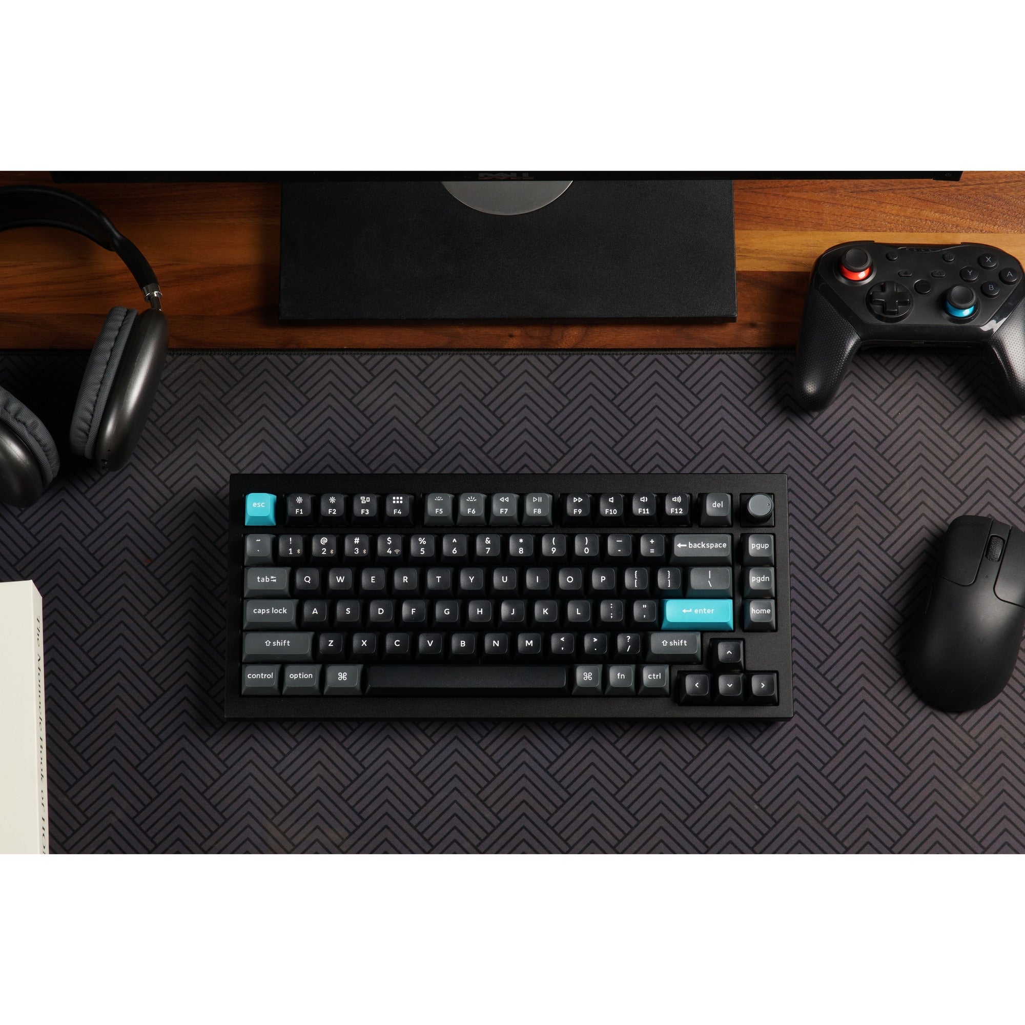 Keychron q1 ultra-m4 8k wireless custom mechanical keyboard (zwart, us lay-out (qwerty), silk pom banana, 75%, rgb, hot swap, 8k, 2.4 ghz | bluetooth 5.2 | usb-c)