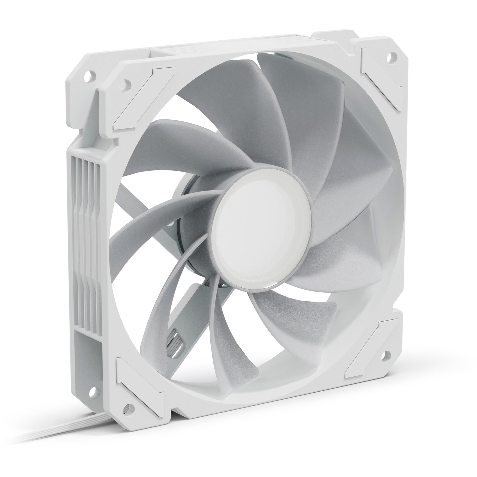 Sharkoon shark mirror rgb pwm reverse case fan (wit, 120 x 120 x 25 mm)