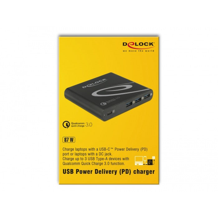 DeLOCK USB-Ladegerät 1x USB Typ-C + 3x USB Typ-A