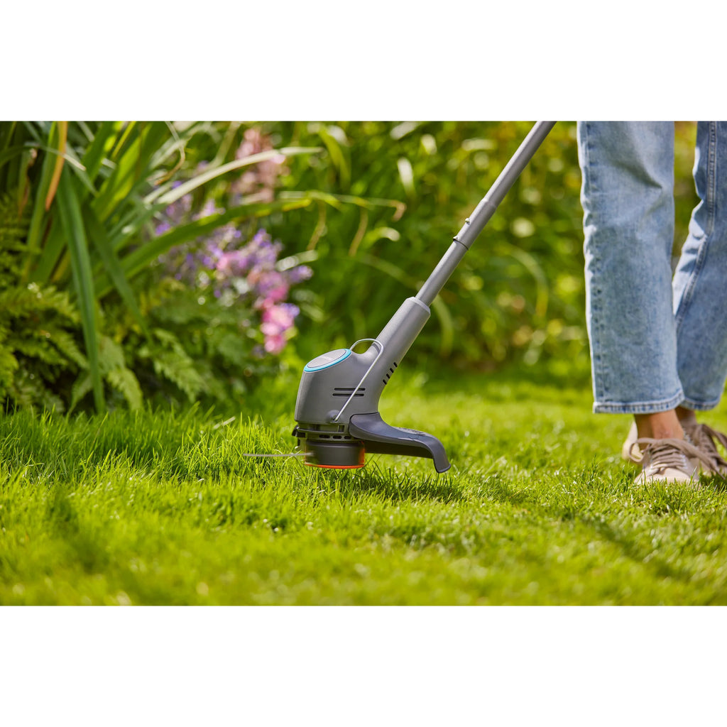 Gardena gazontrimmer easytrim 25 18v grastrimmer (grijs turquoise, accu en oplader niet inbegrepen)